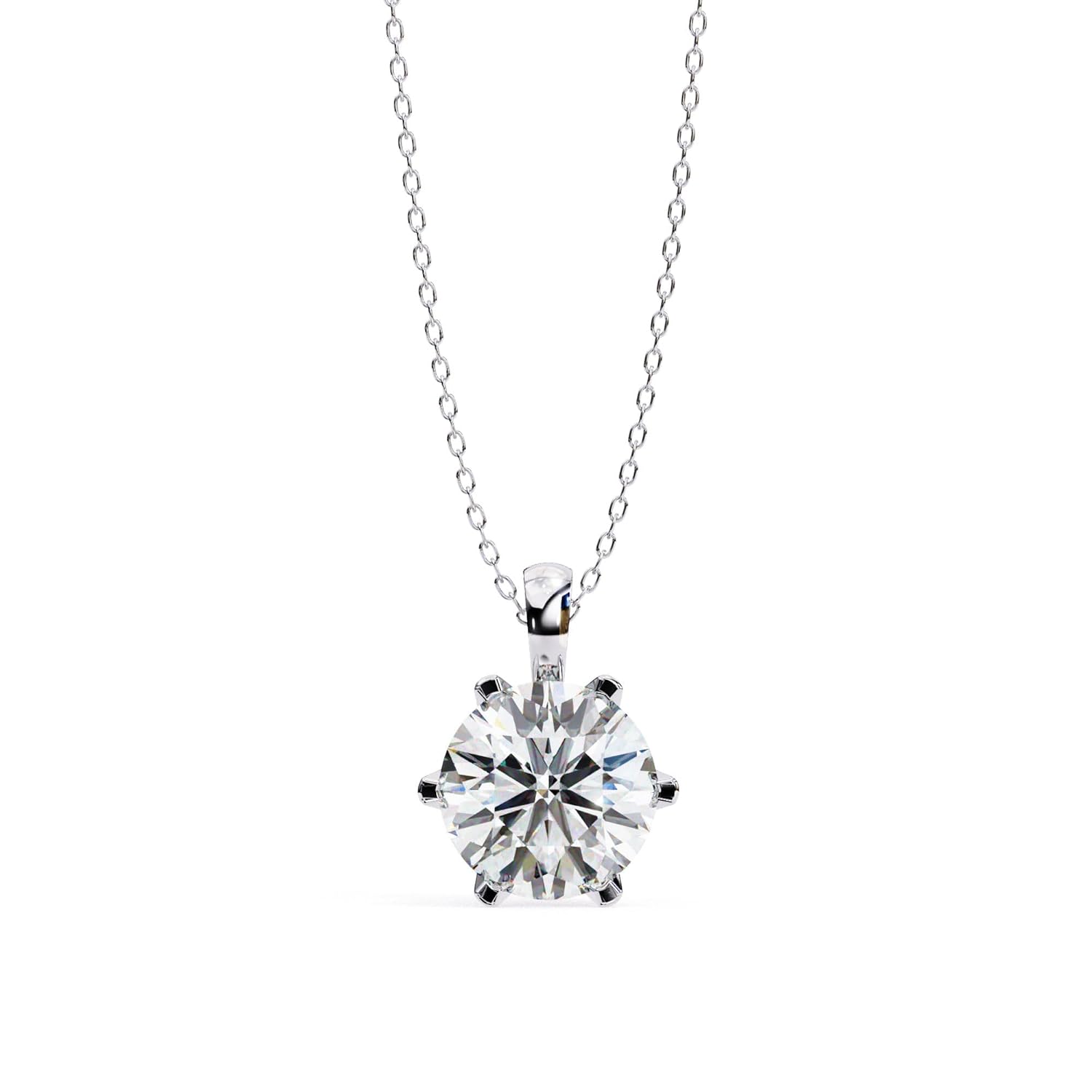 ISEHRA Pure Radiance Solitaire Sterling Silver Pendant Necklace for Women