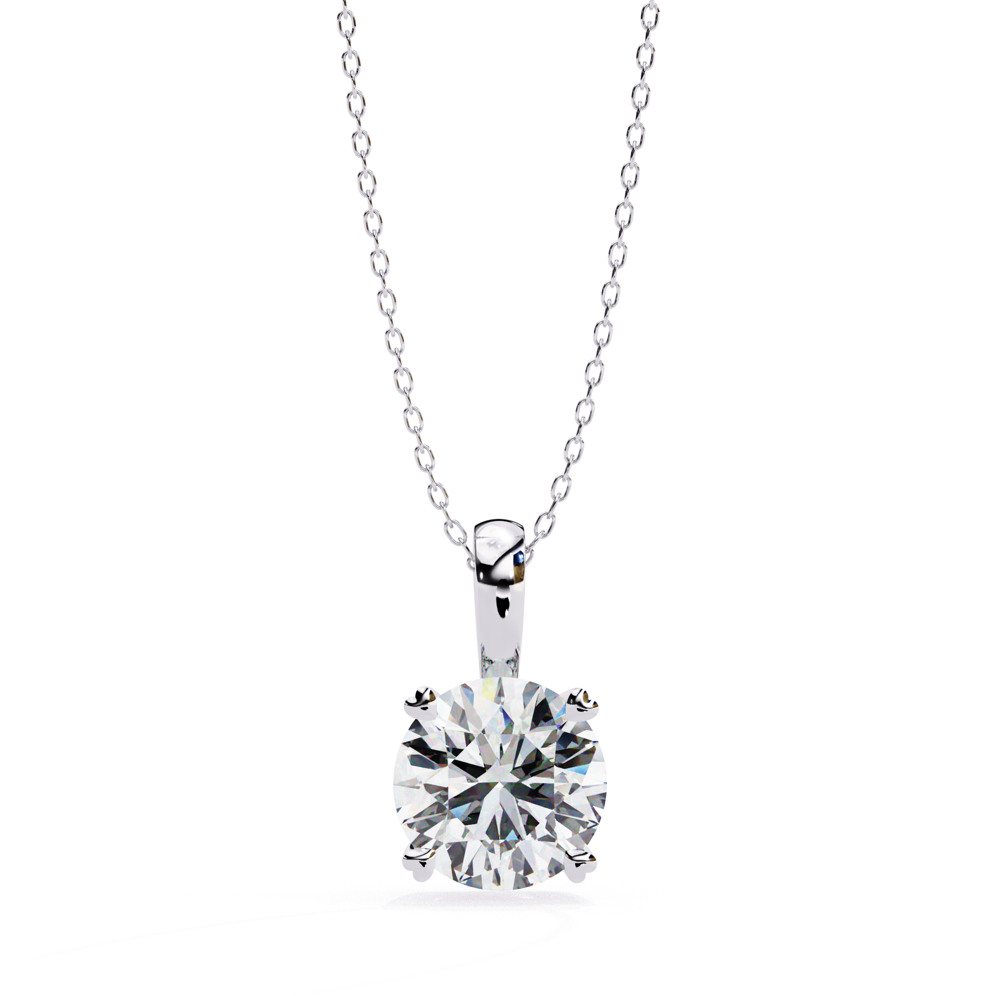 Elysian Spark Solitaire Sterling Silver Pendant Necklace for Women