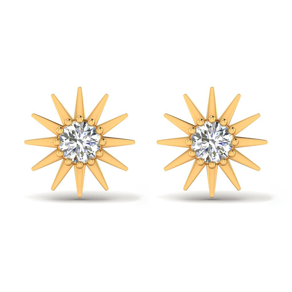 Sun Earrings Stud for Women – 925 Silver & 18k Gold Plated Jewellery