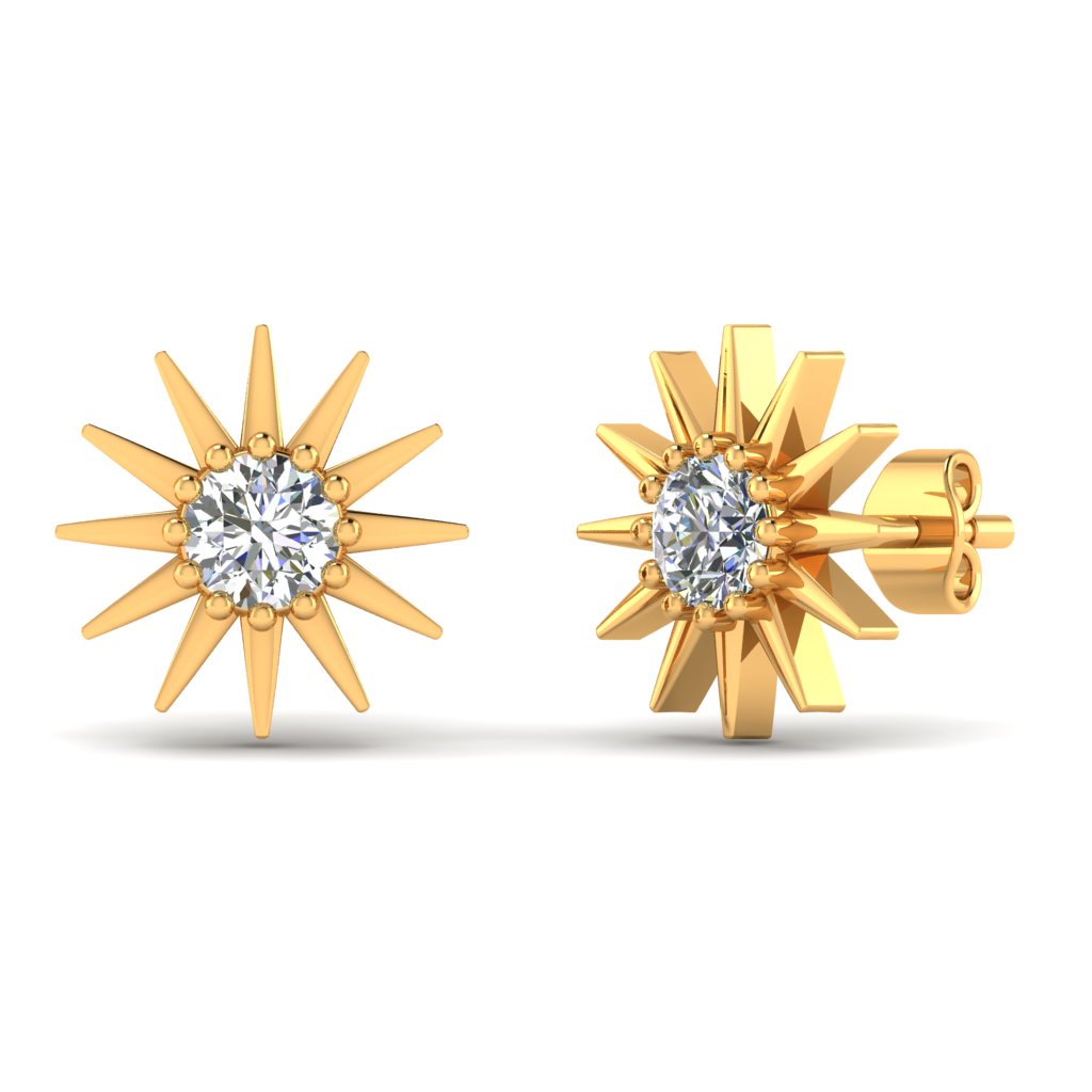 Sun Earrings Stud for Women – 925 Silver & 18k Gold Plated Jewellery