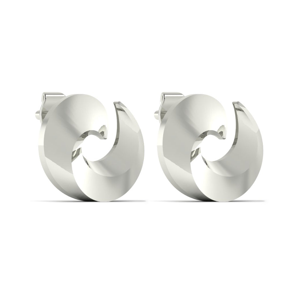 Tornado Stud Earrings for Women 925 Sterling Silver