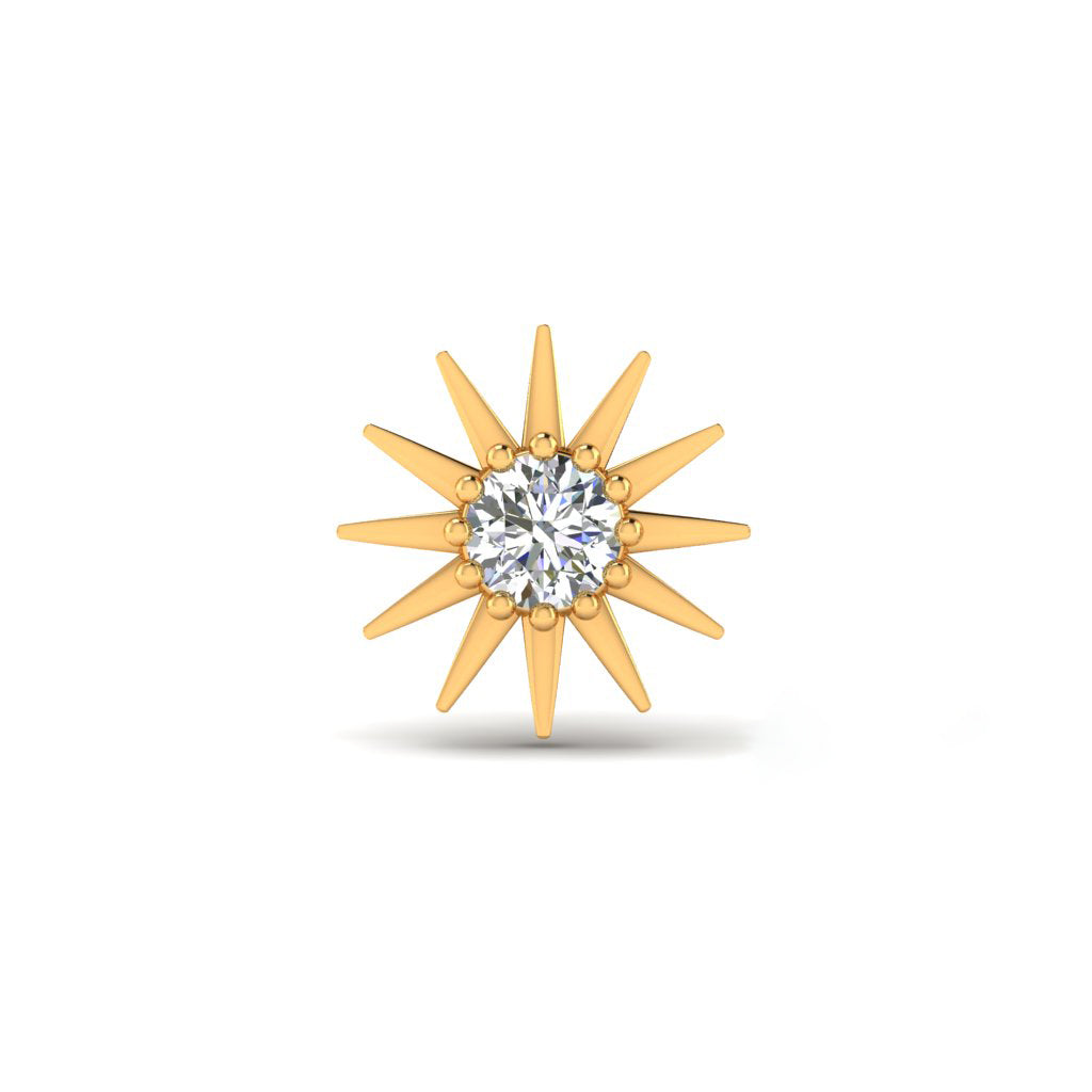 Sun Earrings Stud for Men – Pure 925 Sterling Silver