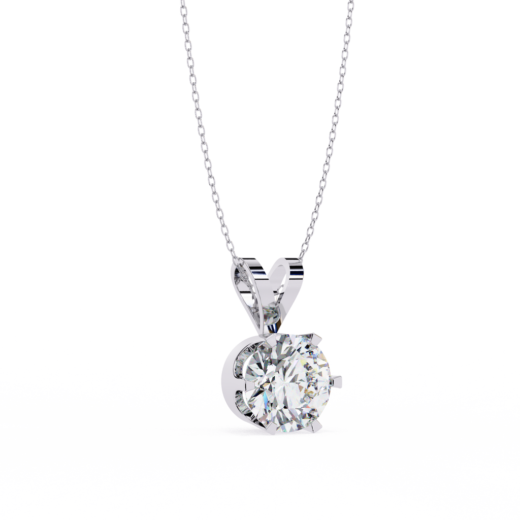 ISEHRA Crown Solitaire Sterling Silver Pendant Necklace for Women