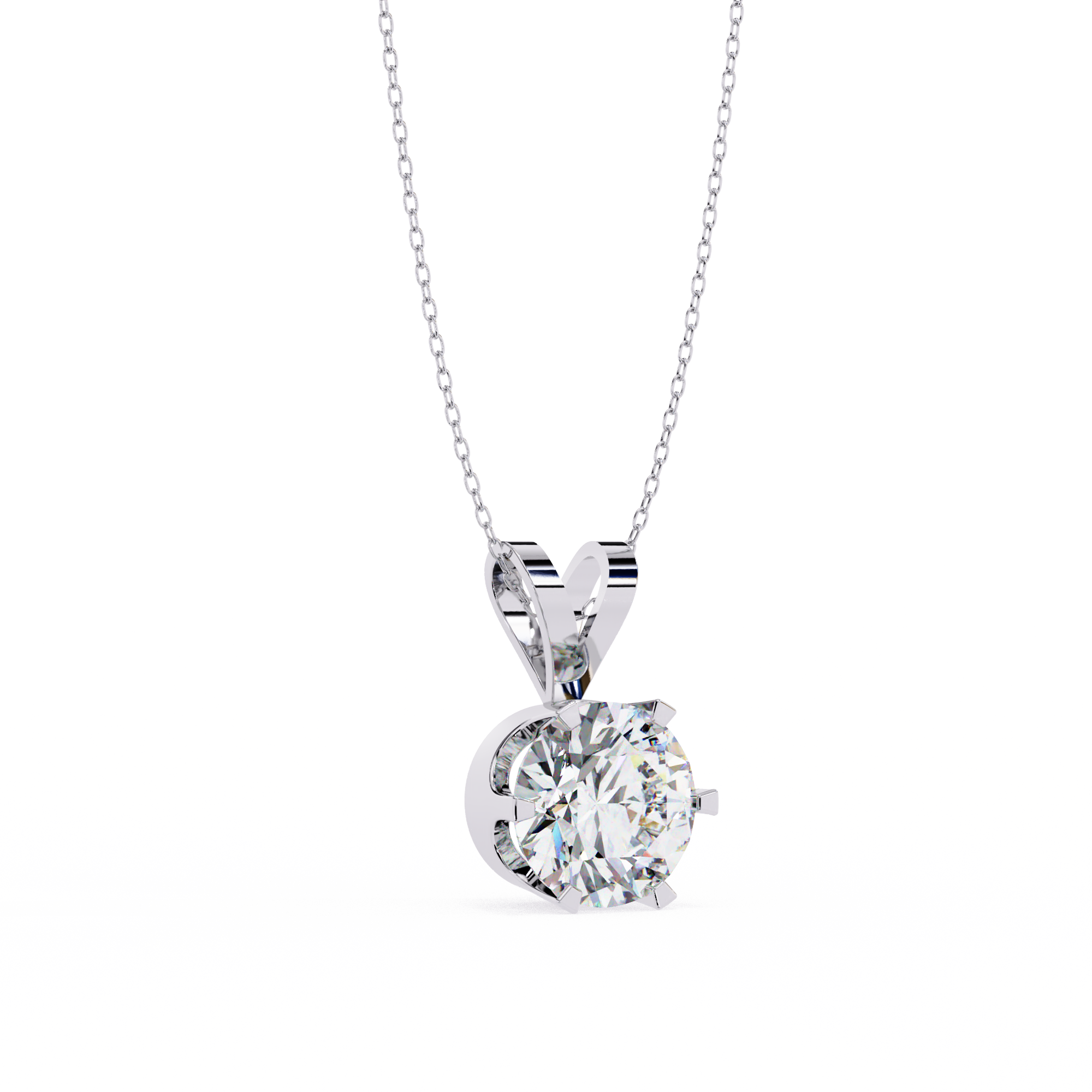 ISEHRA Crown Solitaire Sterling Silver Pendant Necklace for Women