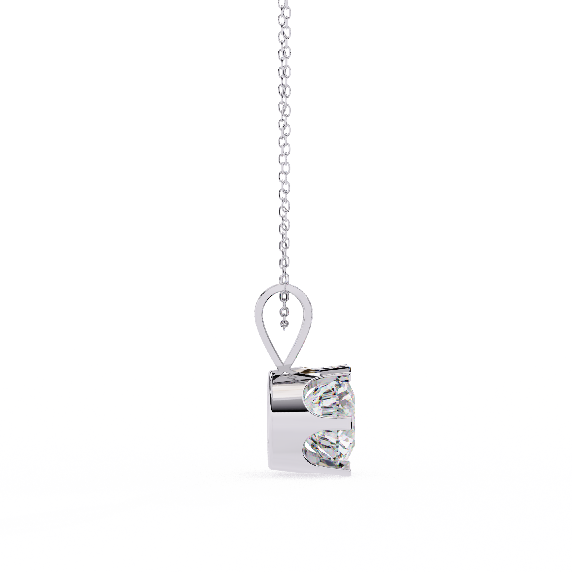 ISEHRA Crown Solitaire Sterling Silver Pendant Necklace for Women