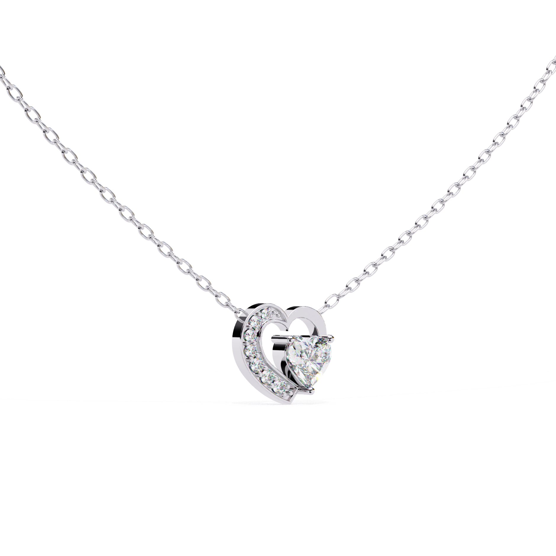ISEHRA Whispered Heart Sterling Silver Pendant Necklace