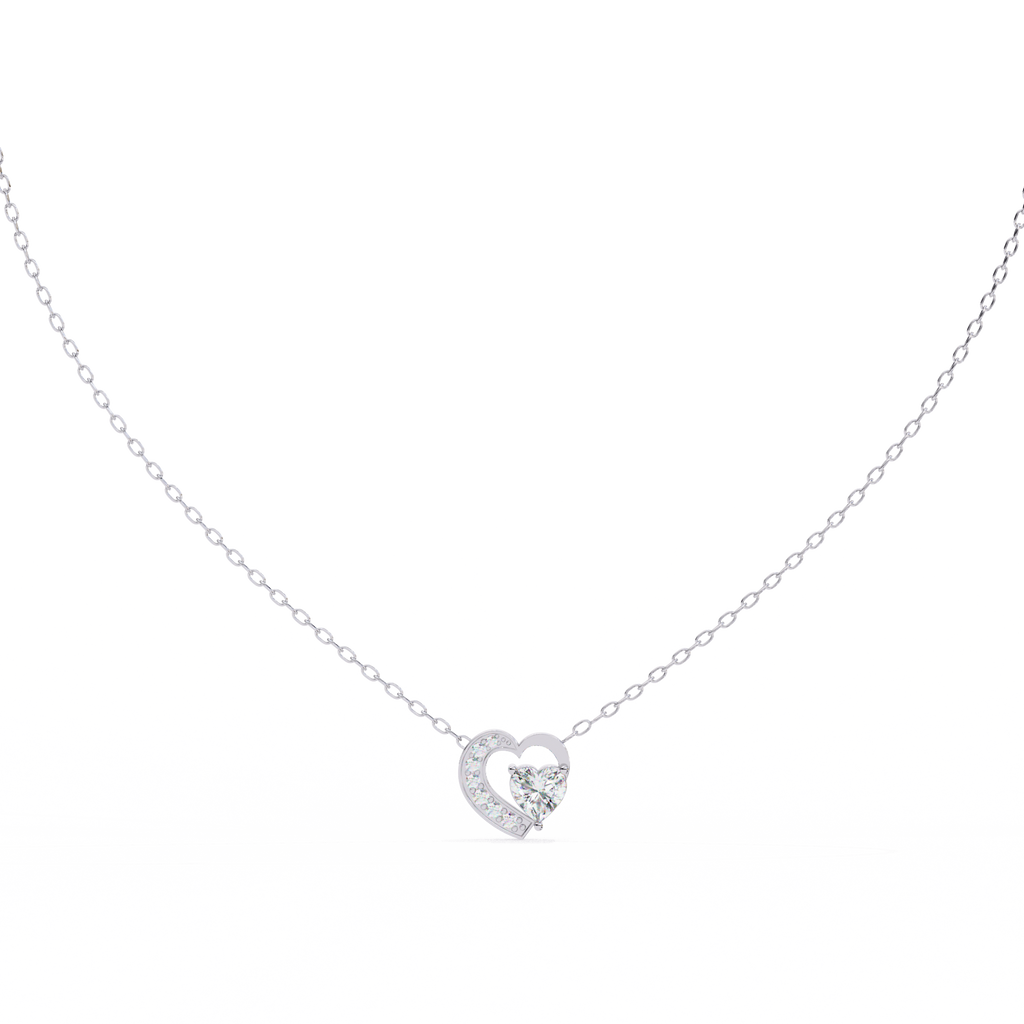 ISEHRA Whispered Heart Sterling Silver Pendant Necklace