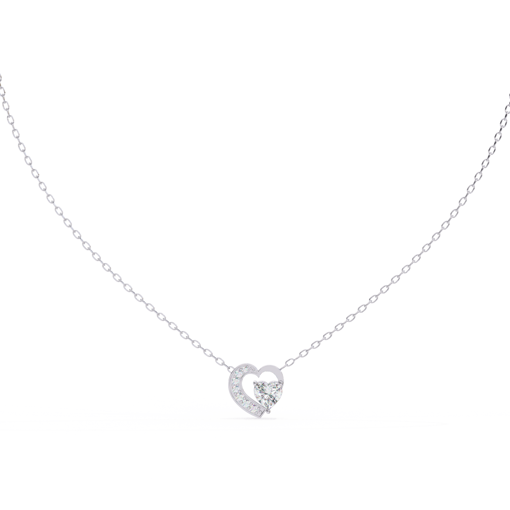 ISEHRA Whispered Heart Sterling Silver Pendant Necklace