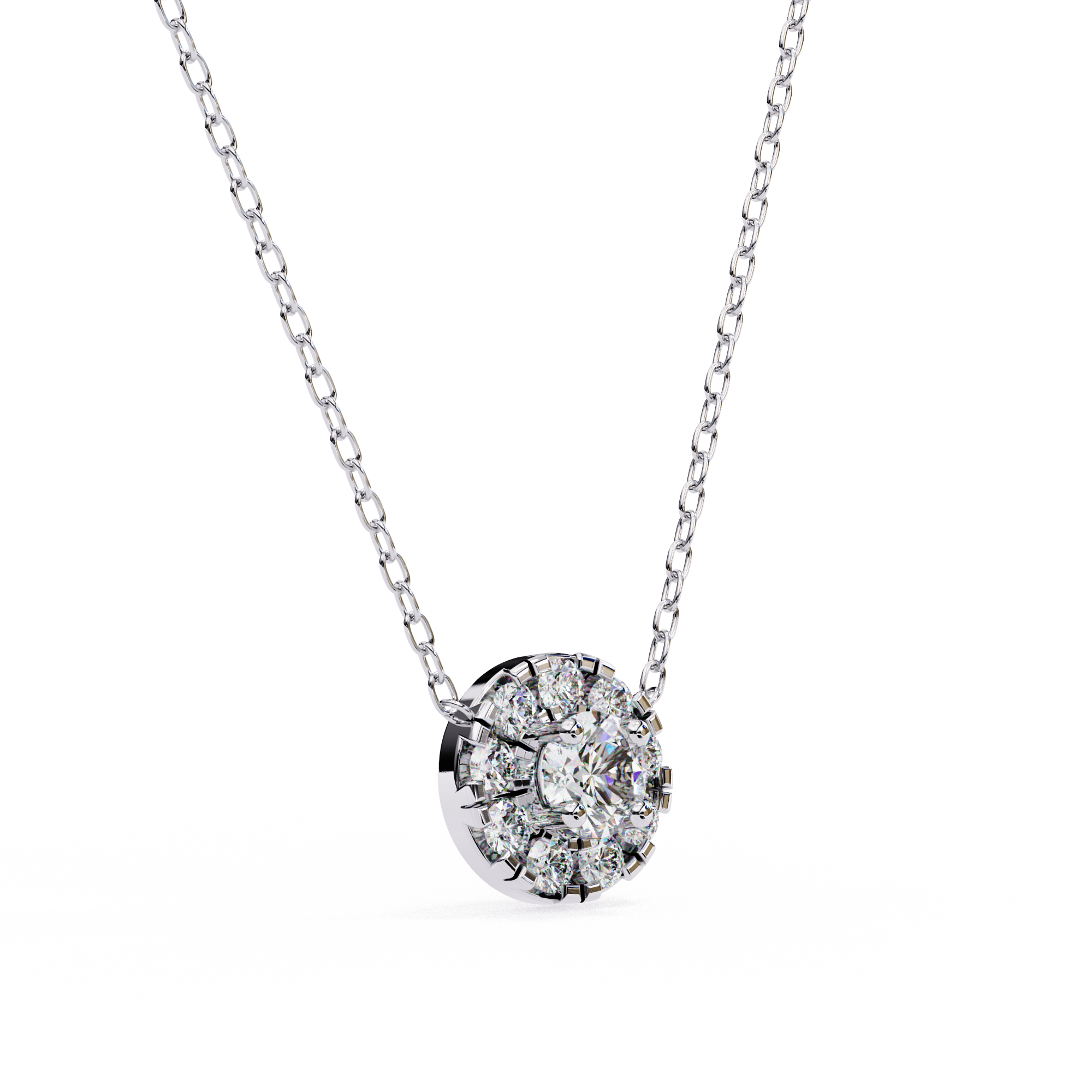 Diamond Echo Sterling Silver Pendant Necklace for Women
