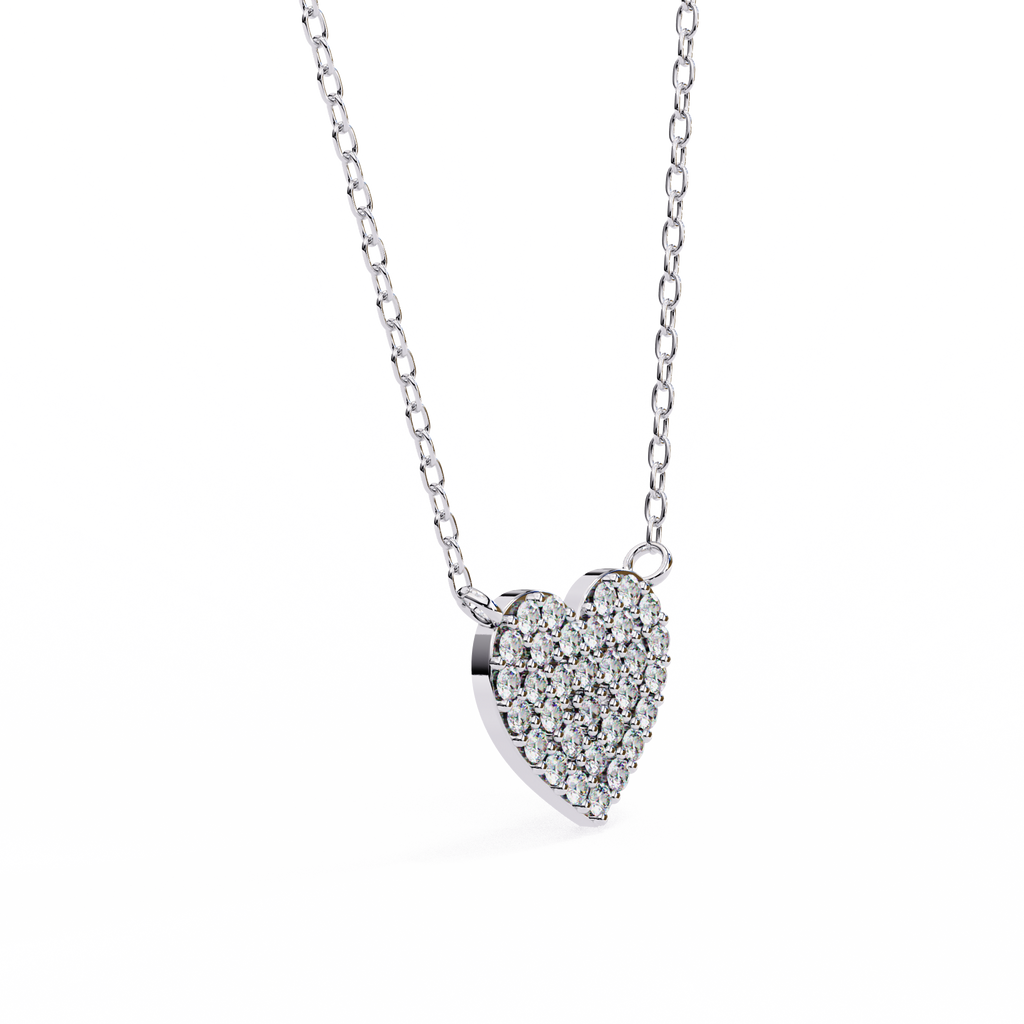 ISEHRA Heart Aura Sterling Silver Pendant Necklace for Women