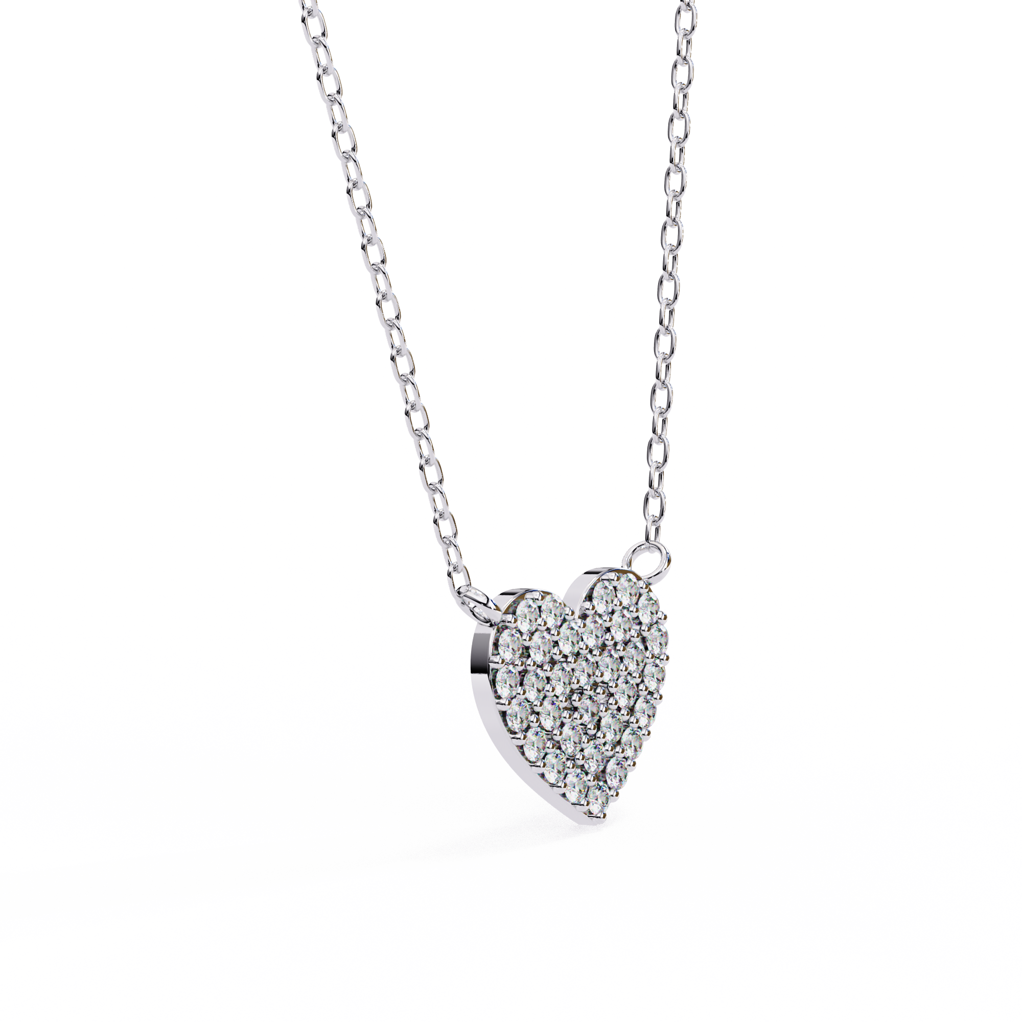 ISEHRA Heart Aura Sterling Silver Pendant Necklace for Women