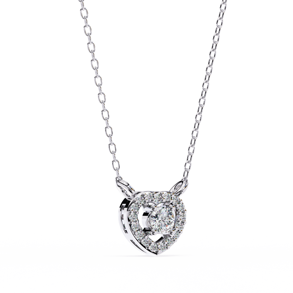 ISEHRA Dancing Heart Sterling Silver Pendant Necklace for Women