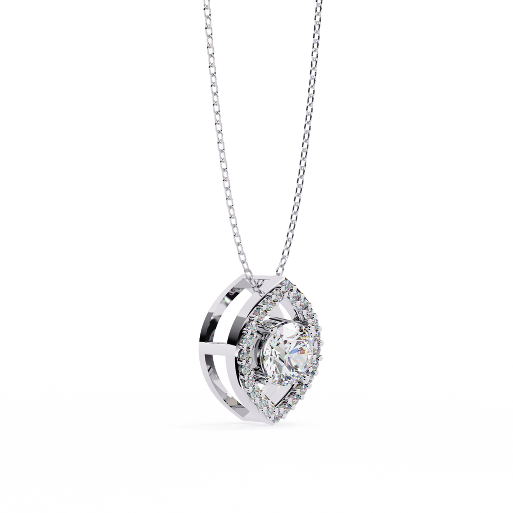 Eye of Radiance Crystal Pendant Women’s Sterling Silver Necklace