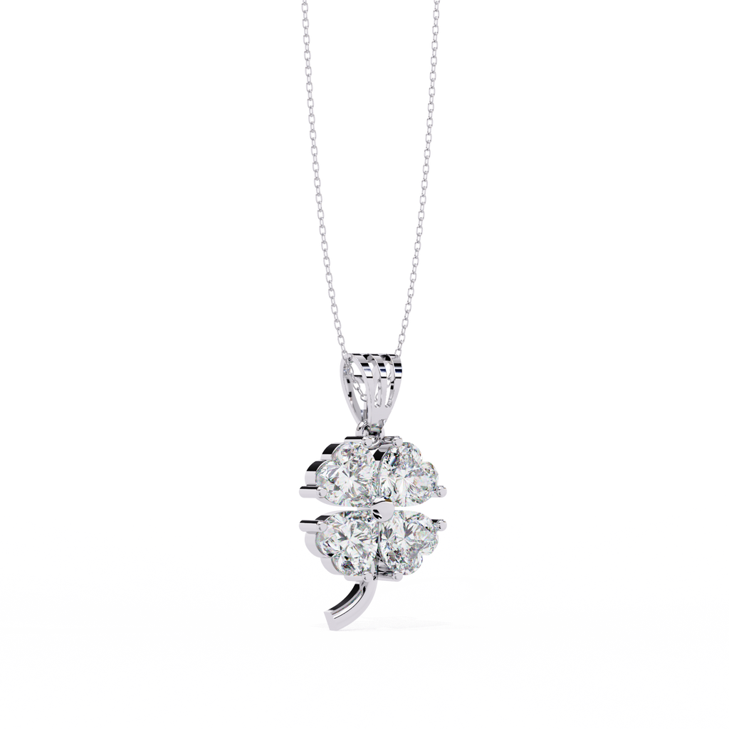 Sterling Silver Clover Pendant Necklace for Women
