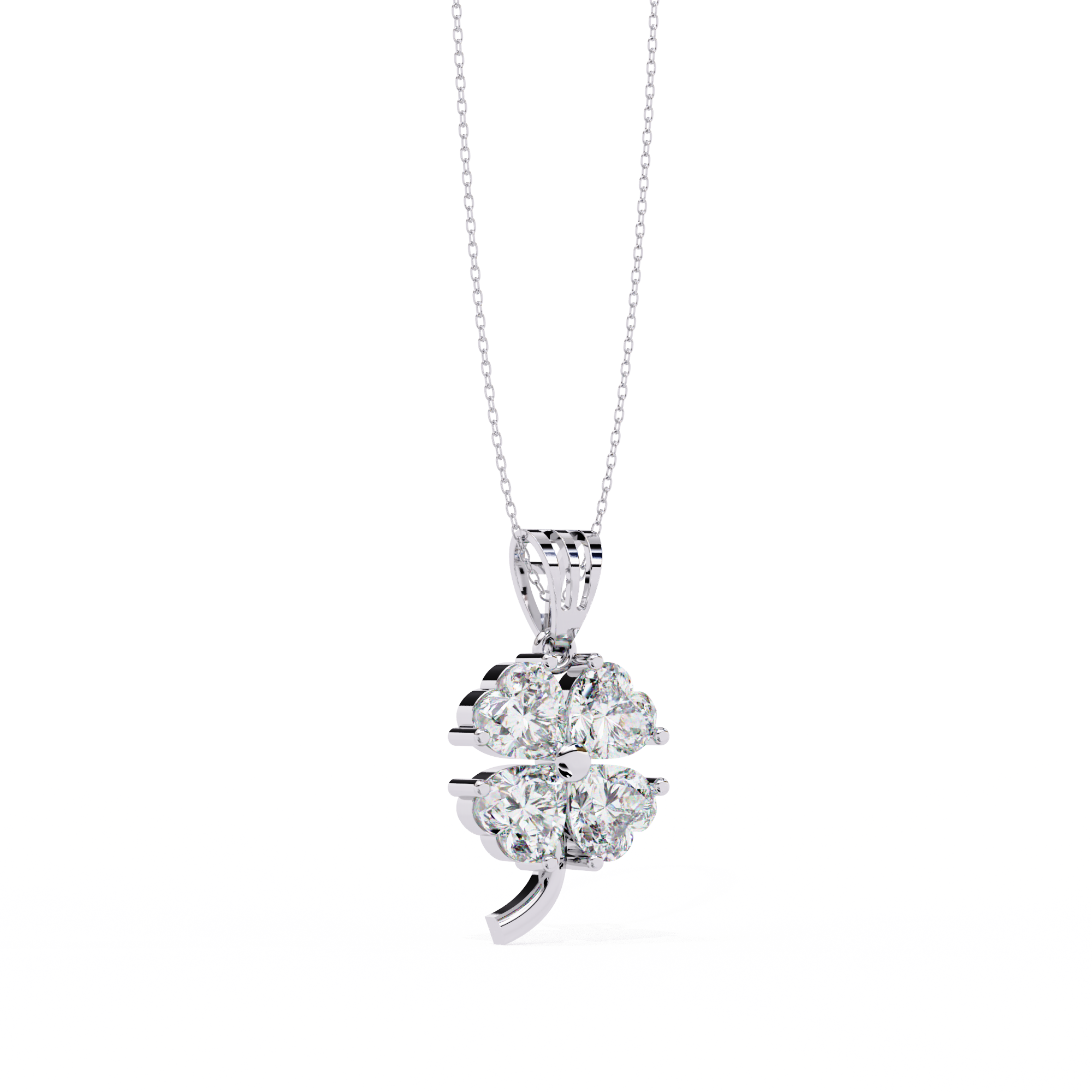 Sterling Silver Clover Pendant Necklace for Women