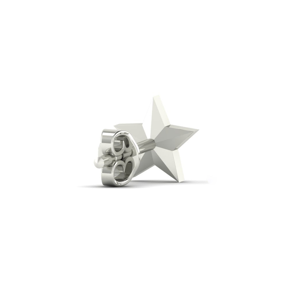 925 Silver Star Stud Earring for Men