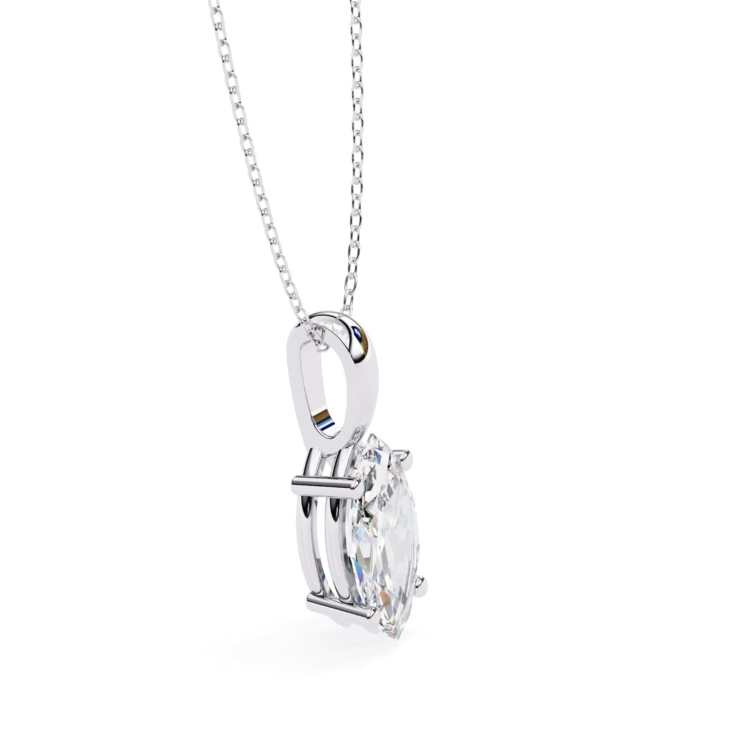 ISEHRA Marquise Goddess Glance Sterling Silver Pendant Necklace for Women