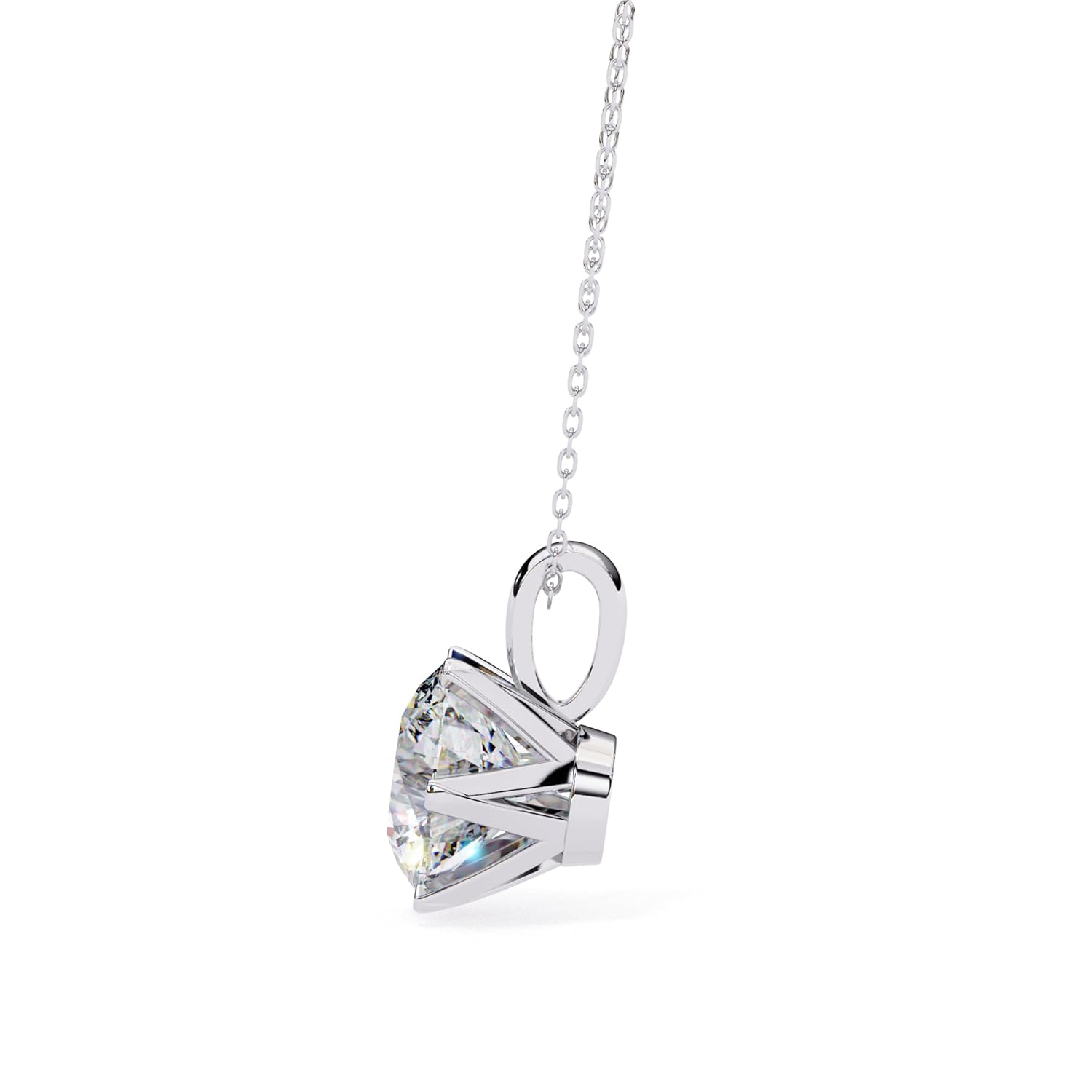 ISEHRA Pure Radiance Solitaire Sterling Silver Pendant Necklace for Women