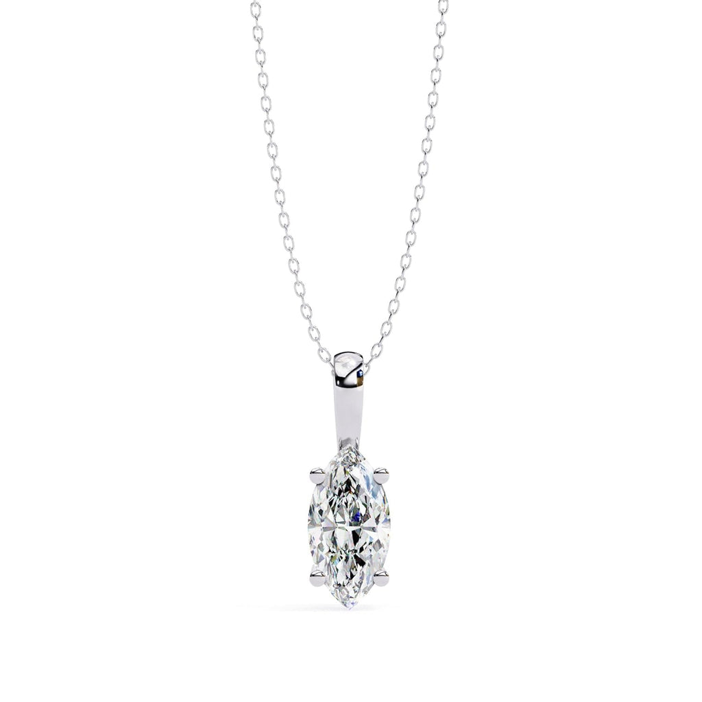 ISEHRA Marquise Goddess Glance Sterling Silver Pendant Necklace for Women