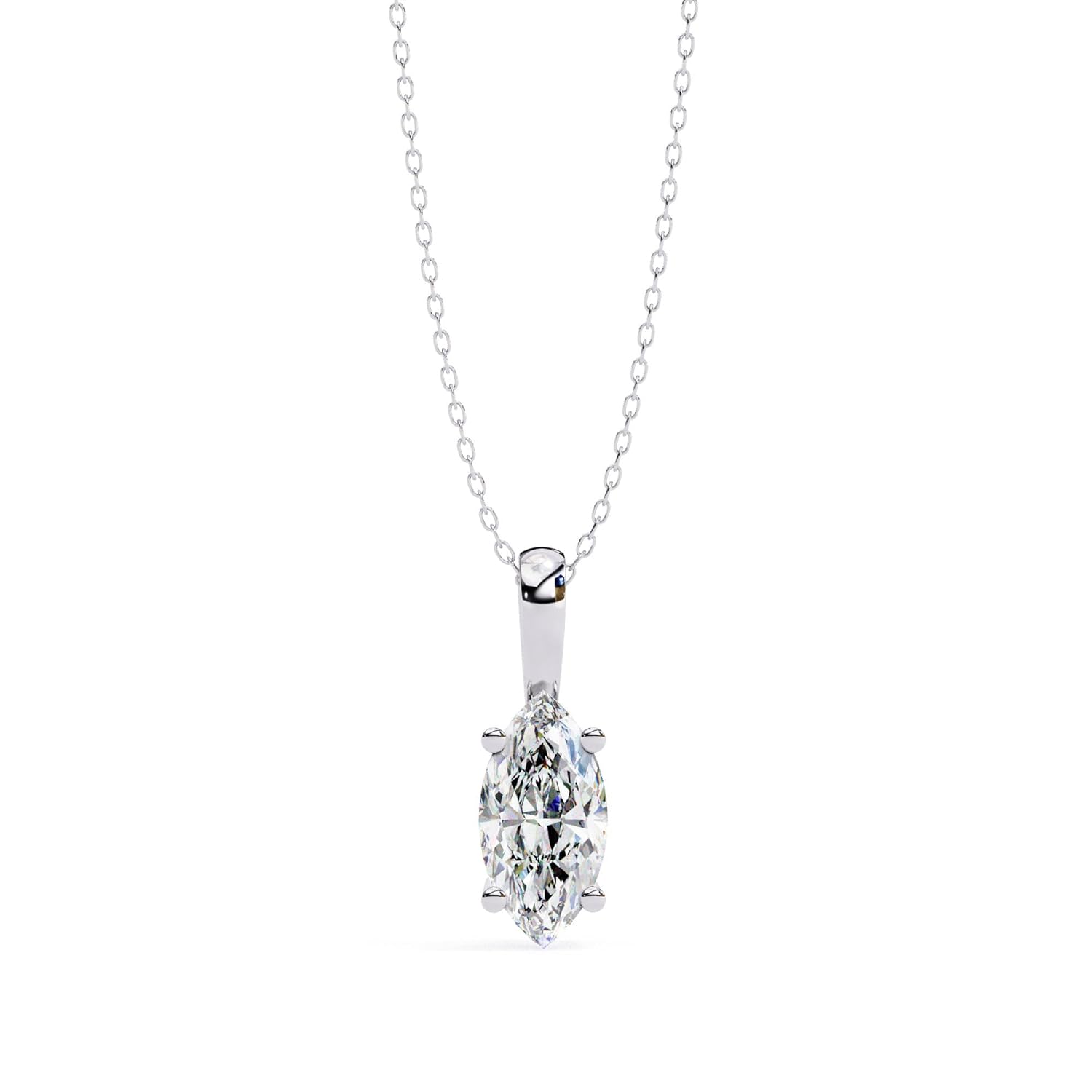 ISEHRA Marquise Goddess Glance Sterling Silver Pendant Necklace for Women
