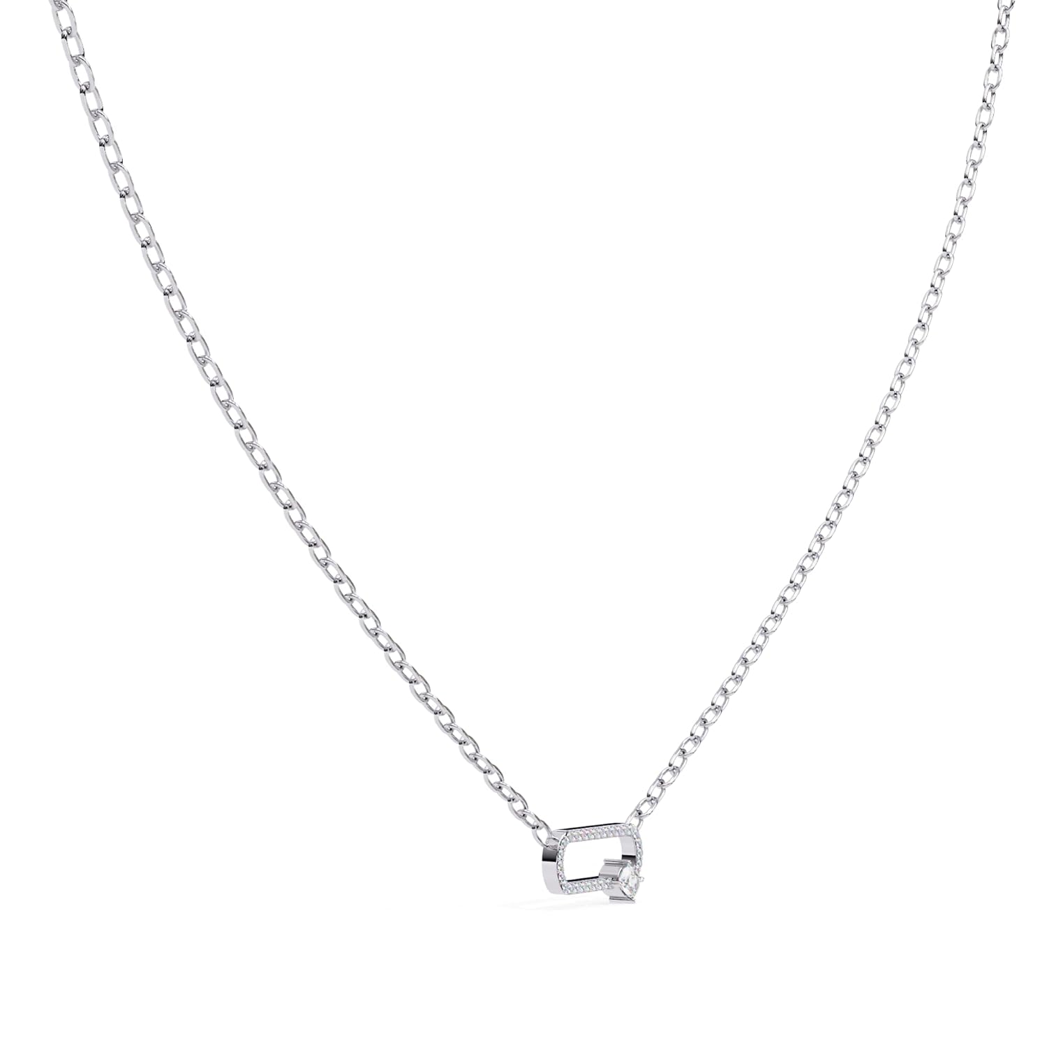 ISEHRA Offset Spark 925 Sterling Silver Pendant Necklace