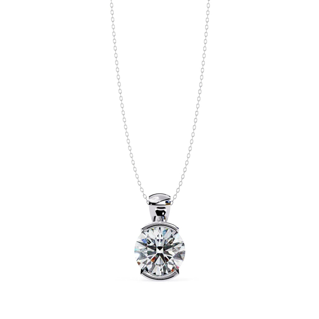 ISEHRA Fluid Glow Sterling Silver Solitaire Pendant Necklace for Women