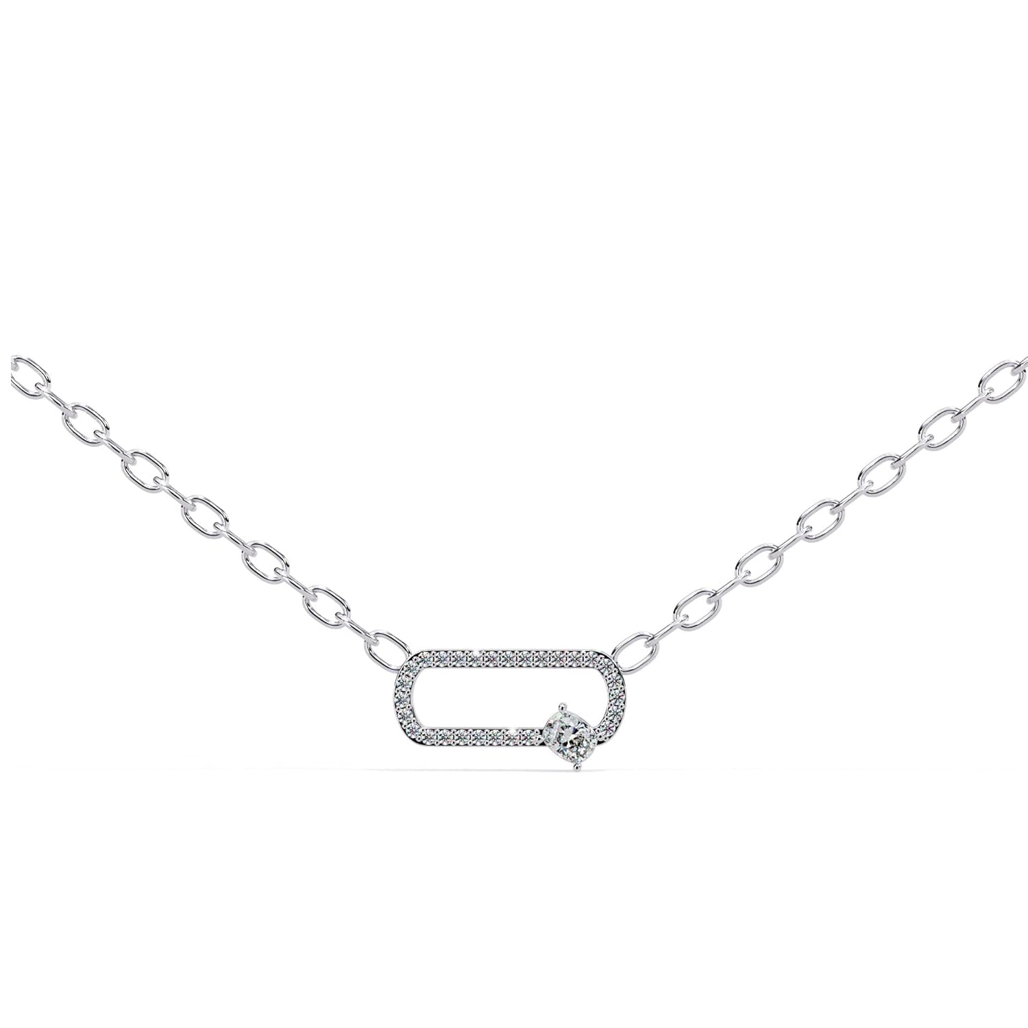 ISEHRA Offset Spark 925 Sterling Silver Pendant Necklace