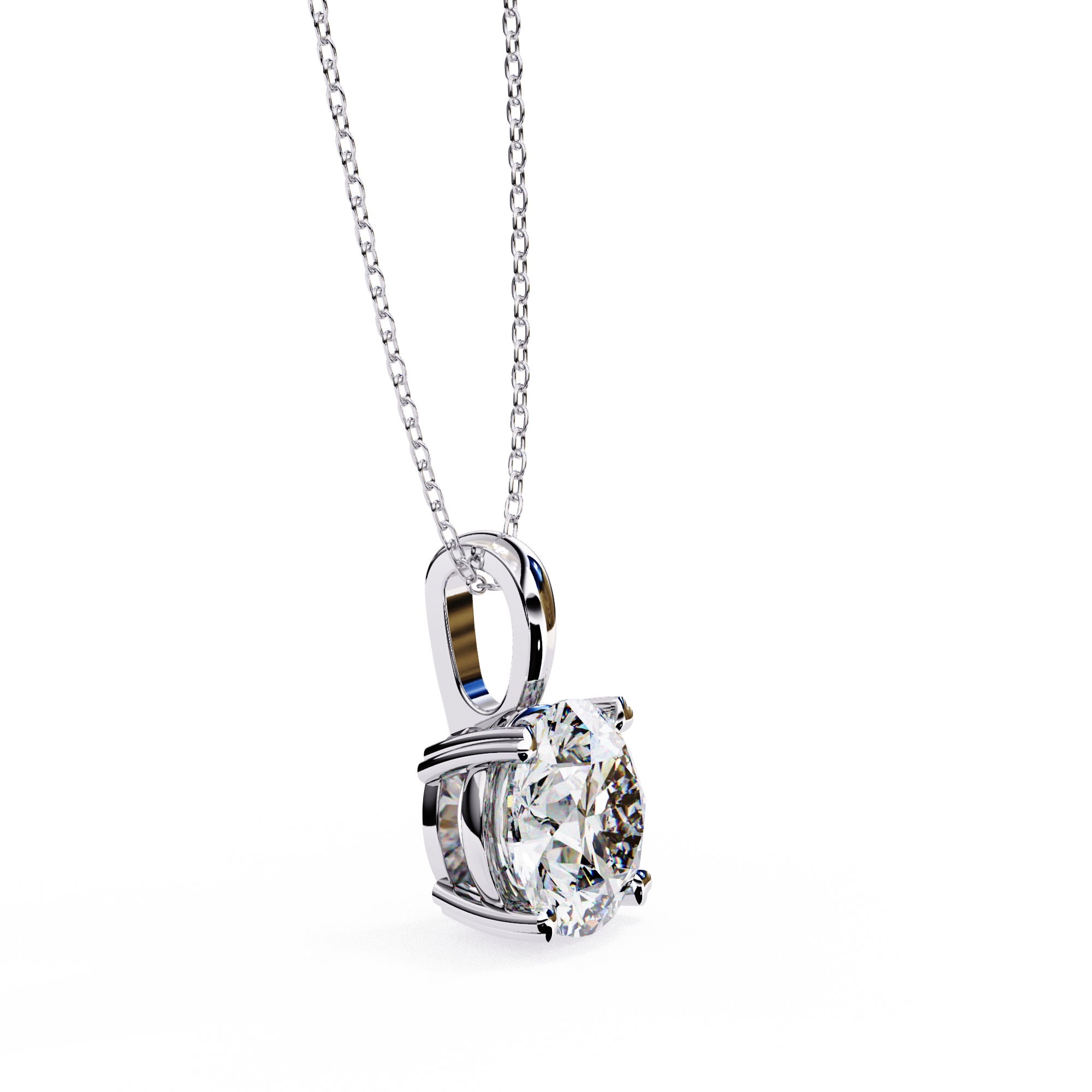 Elysian Spark Solitaire Sterling Silver Pendant Necklace for Women
