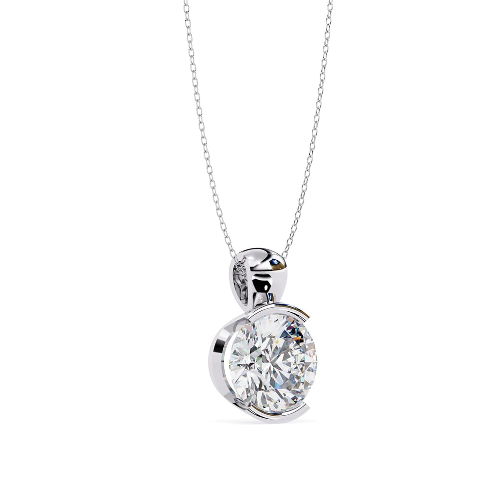 ISEHRA Fluid Glow Sterling Silver Solitaire Pendant Necklace for Women