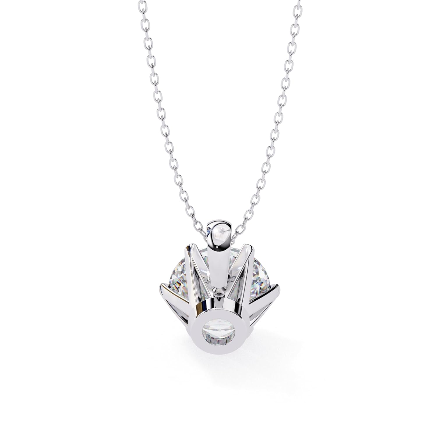 ISEHRA Pure Radiance Solitaire Sterling Silver Pendant Necklace for Women