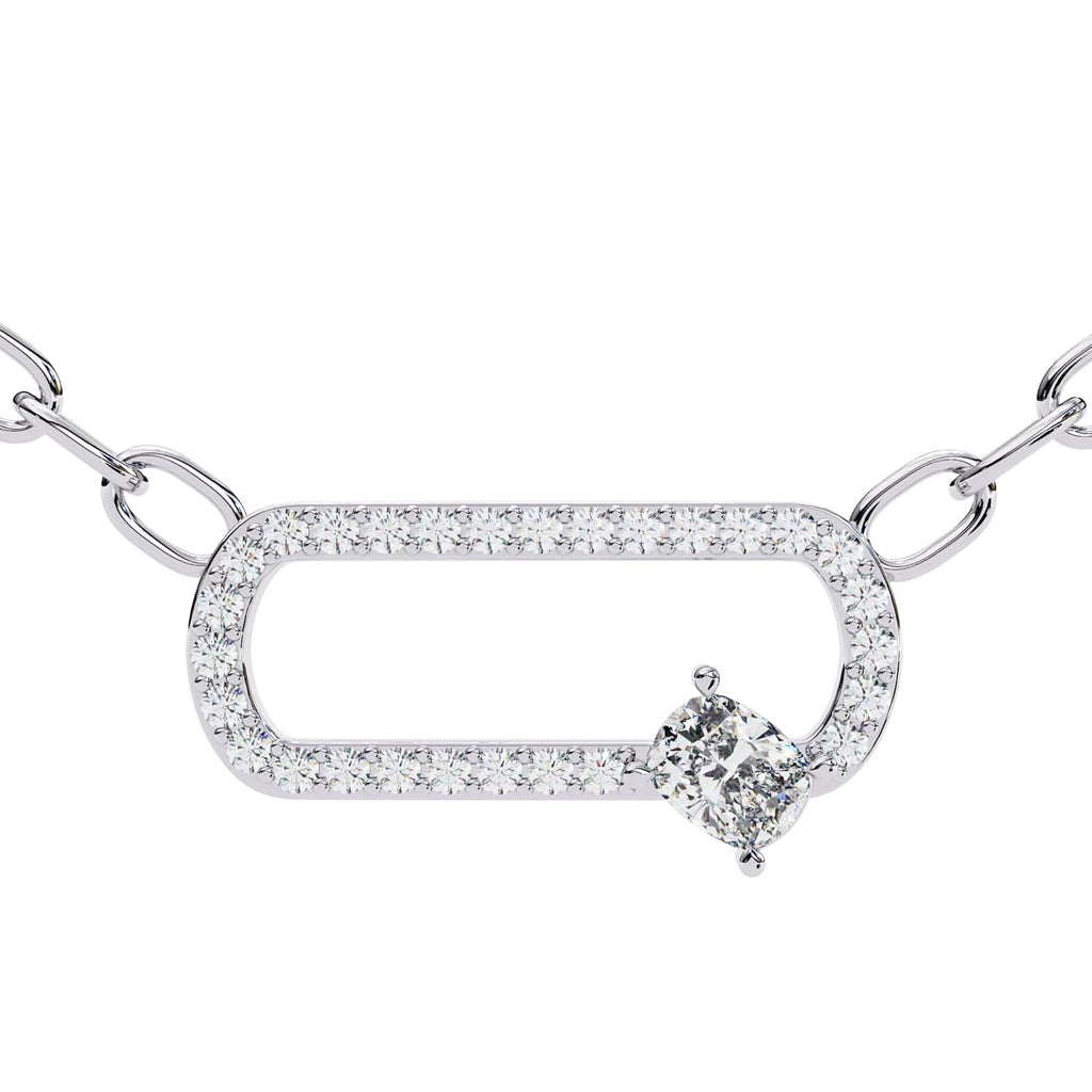 ISEHRA Offset Spark 925 Sterling Silver Pendant Necklace