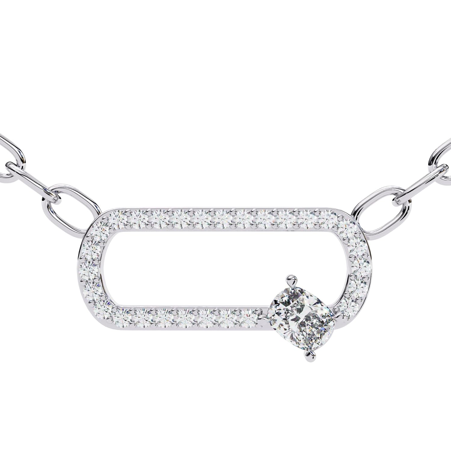 ISEHRA Offset Spark 925 Sterling Silver Pendant Necklace