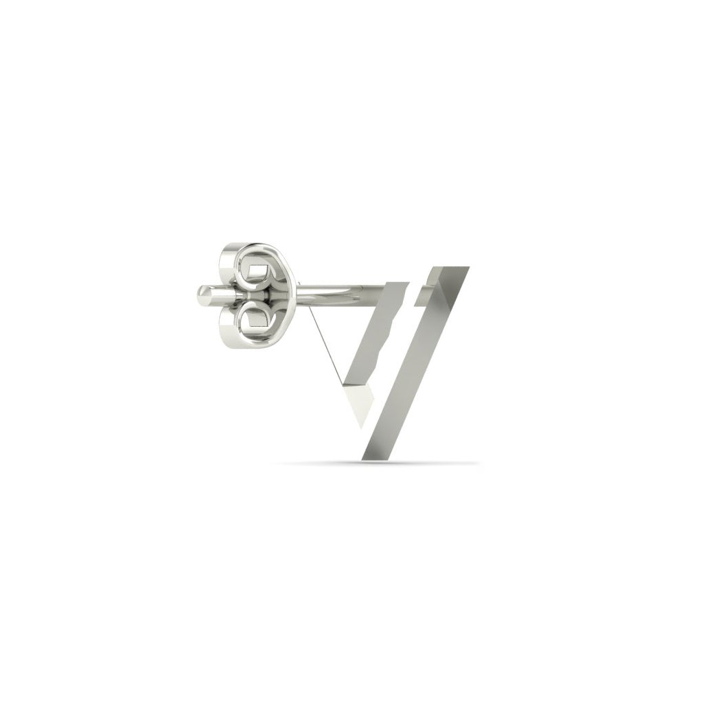 Triangle silver earrings for men – Minimalist Geometric 925 silver earring