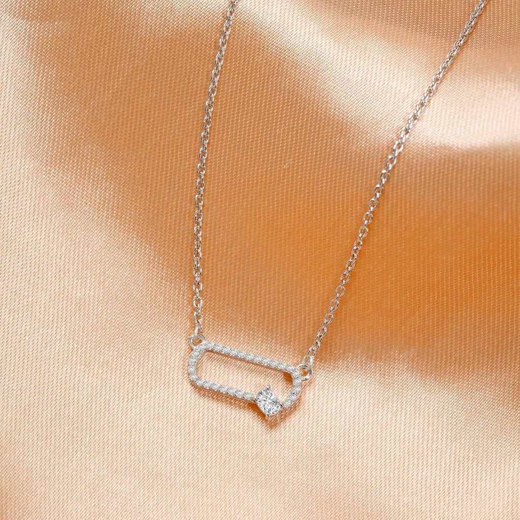 ISEHRA Offset Spark 925 Sterling Silver Pendant Necklace