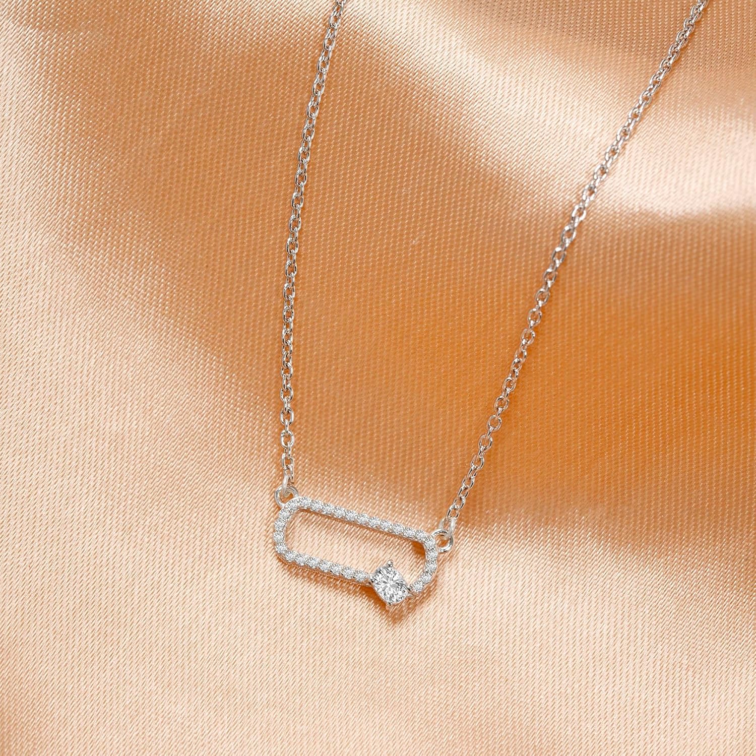 ISEHRA Offset Spark 925 Sterling Silver Pendant Necklace