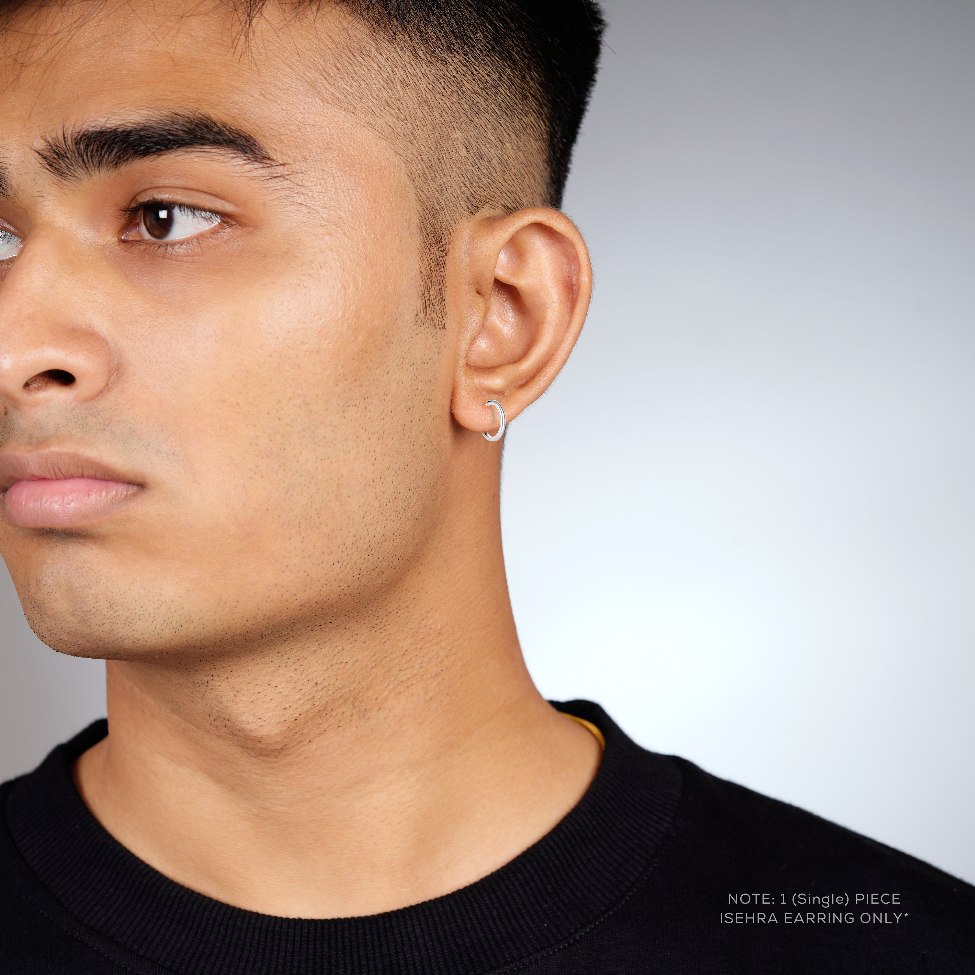 925 Sterling Silver Plain Bali Hoop Earrings for Men