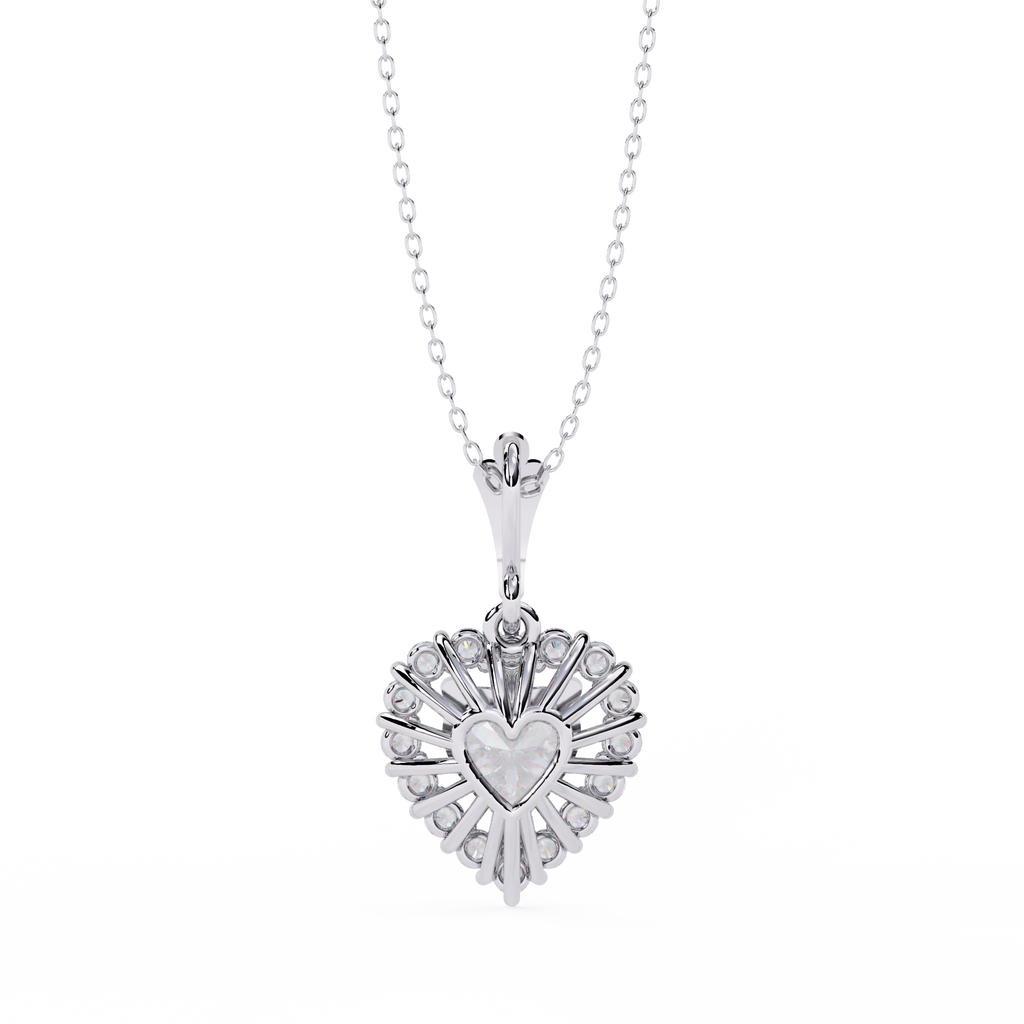 Heartshine Halo Pendant Necklace for Women – 925 Sterling Silver