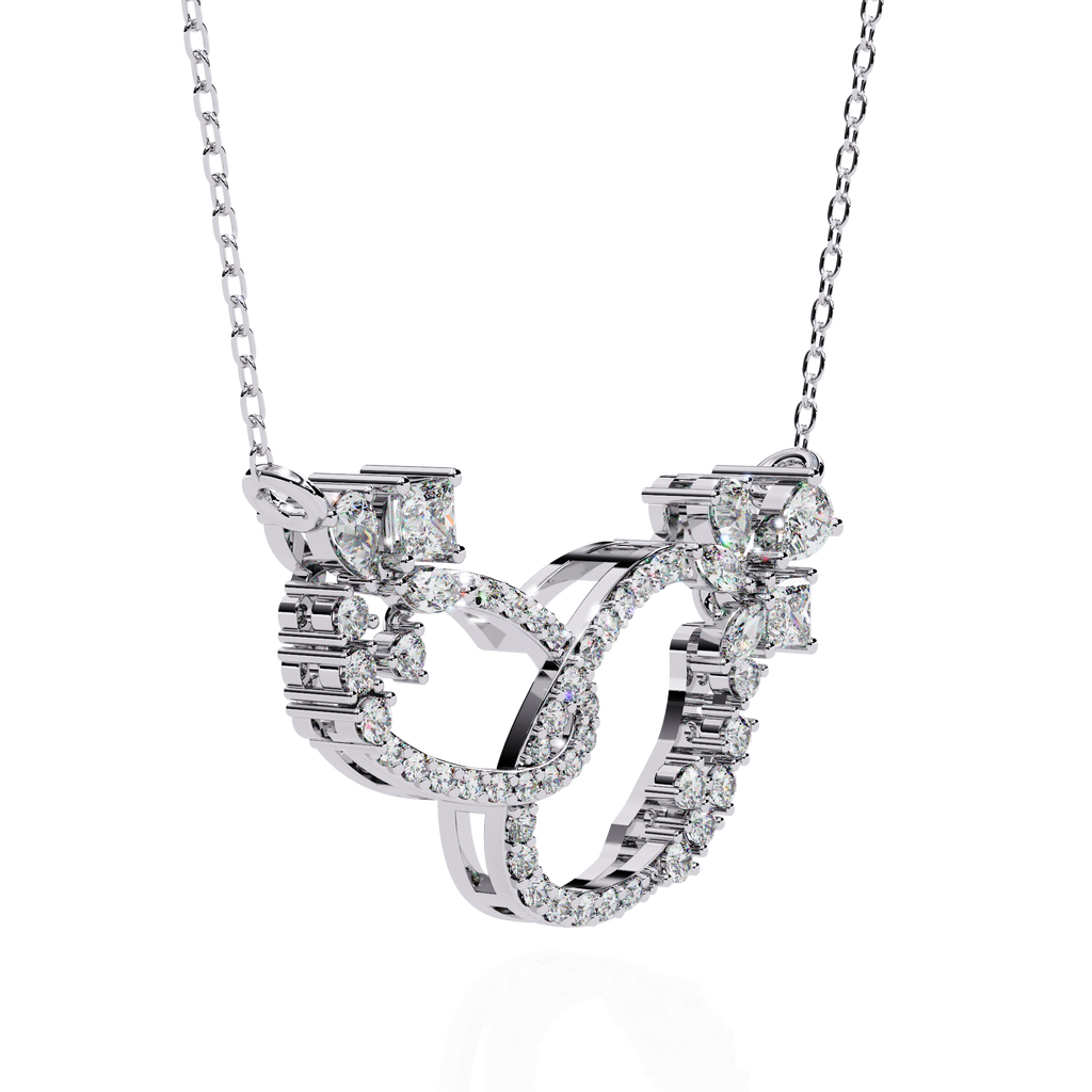 ISEHRA Infinite Sparkle Sterling Silver Pendant Necklace for Women