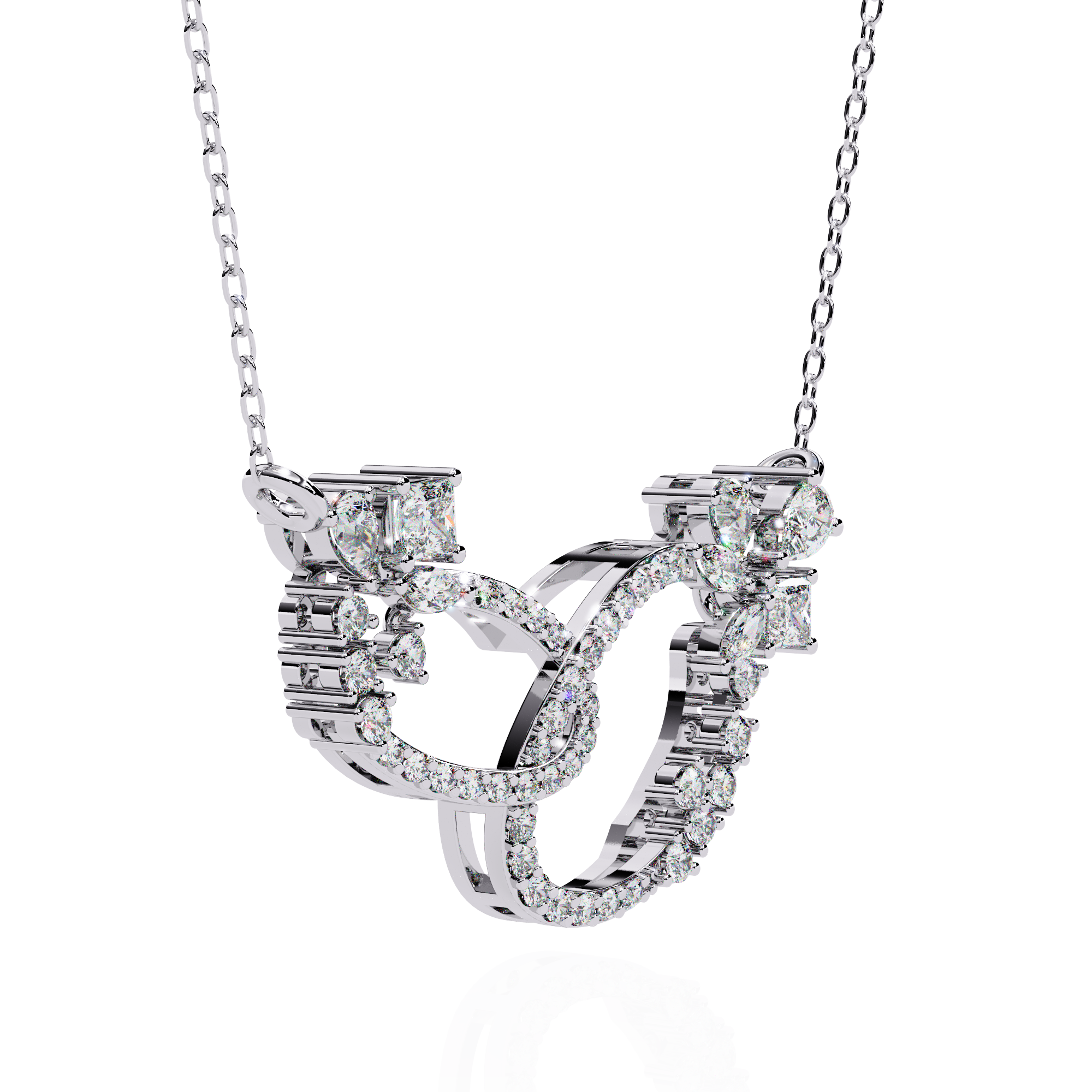 ISEHRA Infinite Sparkle Sterling Silver Pendant Necklace for Women