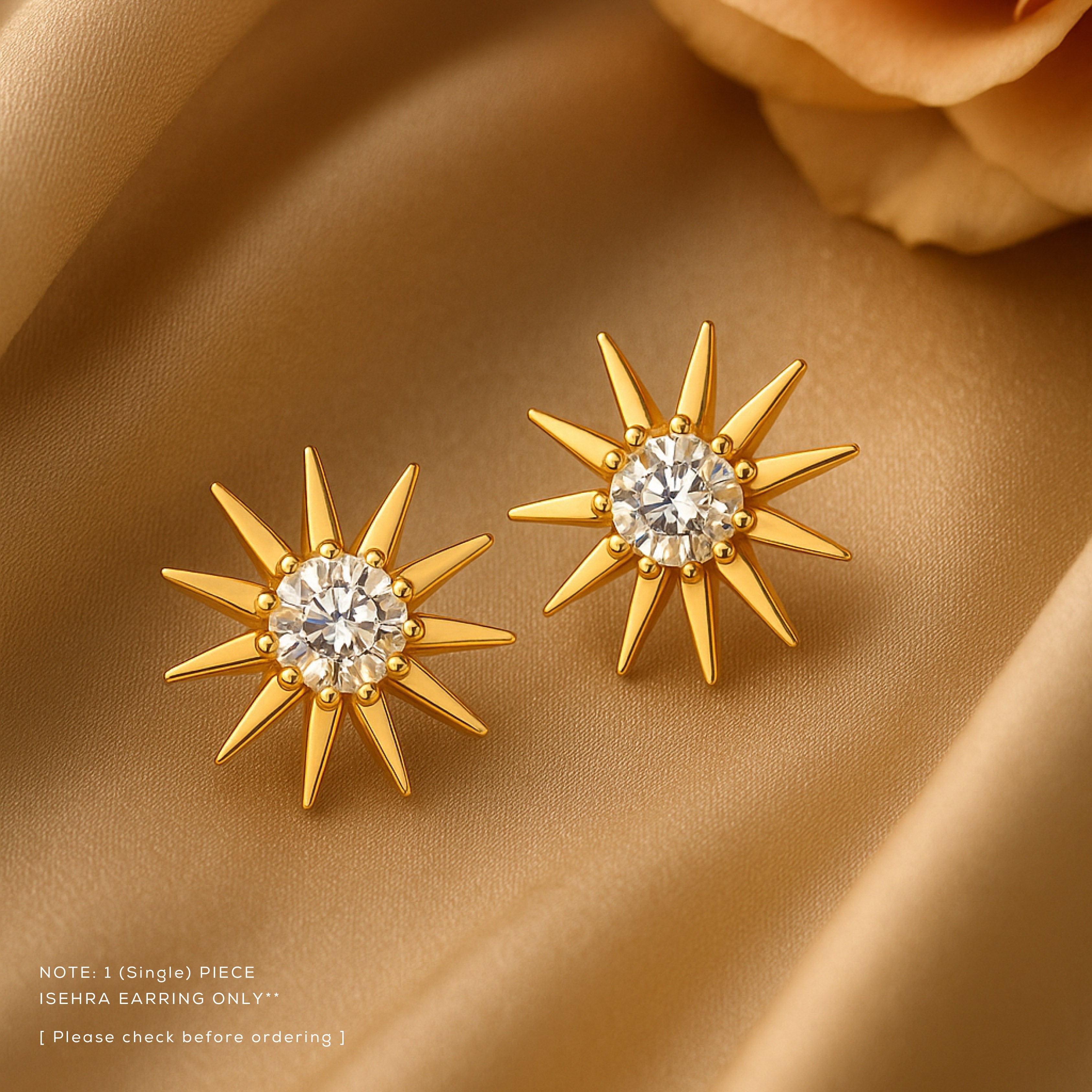 Sun Earrings Stud for Men – Pure 925 Sterling Silver