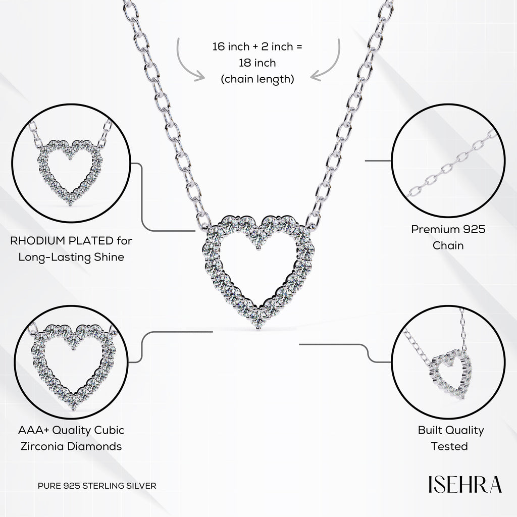 ISEHRA Aura of Love Sterling Silver Pendant Necklace for Women