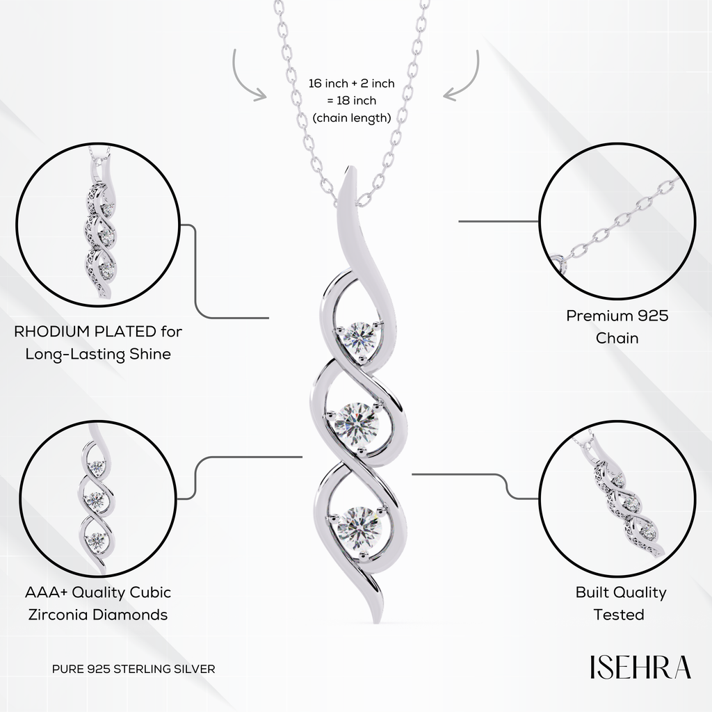 Eternal Radiance 925 Sterling Silver Pendant Necklace