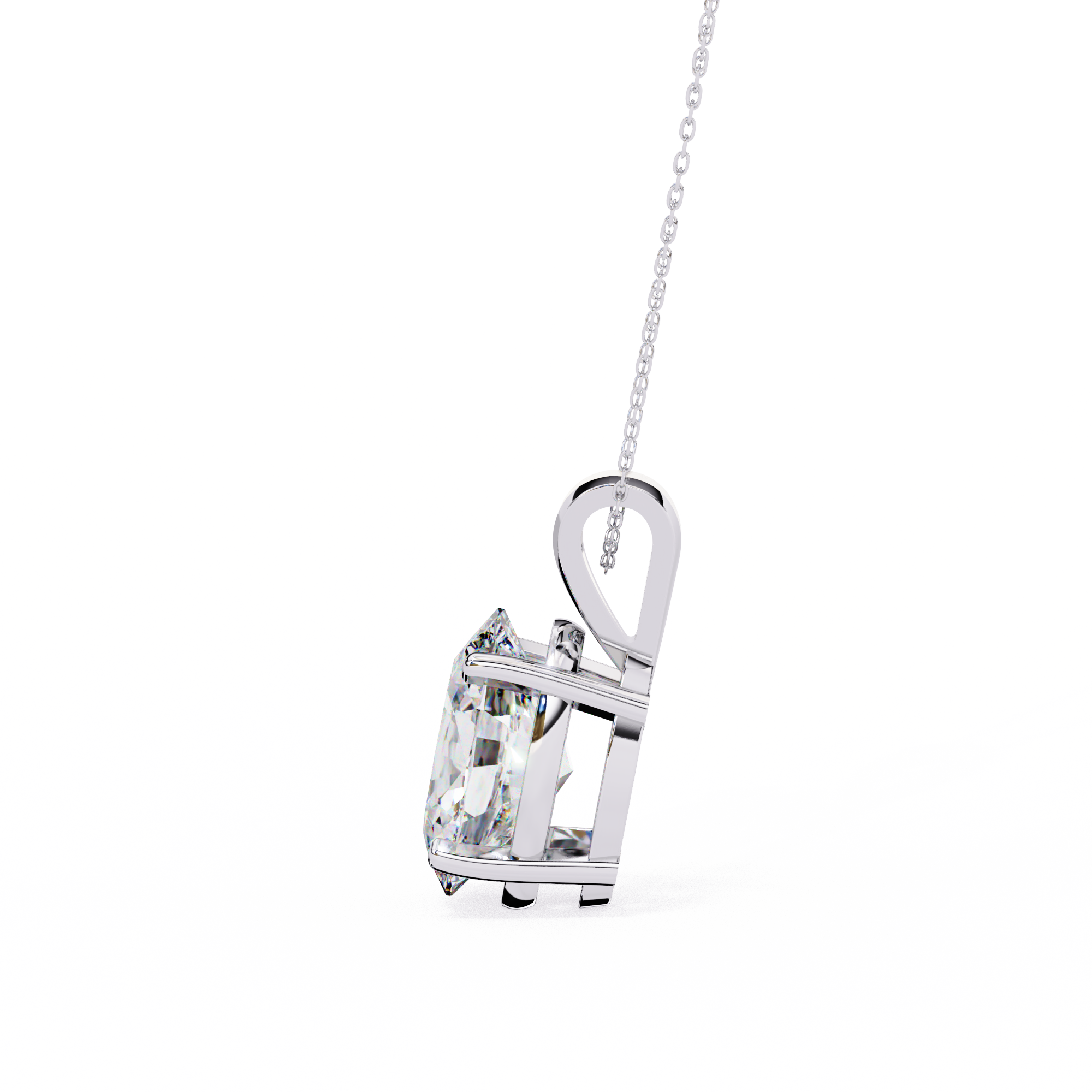 Vela Oval Sterling Silver Solitaire Pendant Necklace for Women