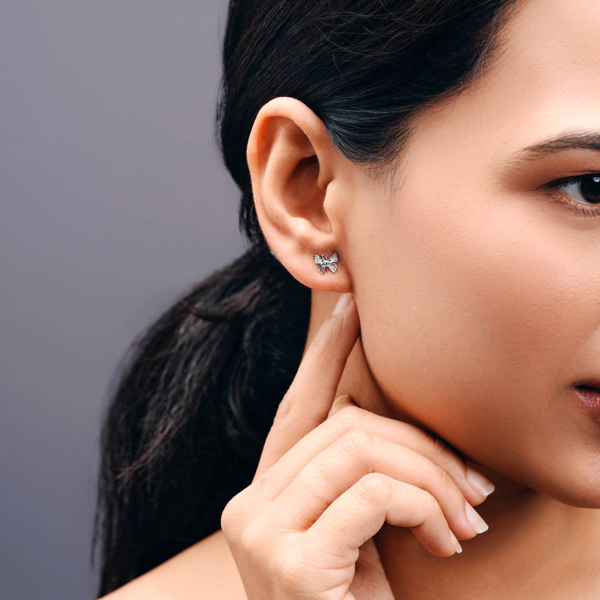 Butterfly Stud Earrings for Women & Girls | 925 Sterling Silver