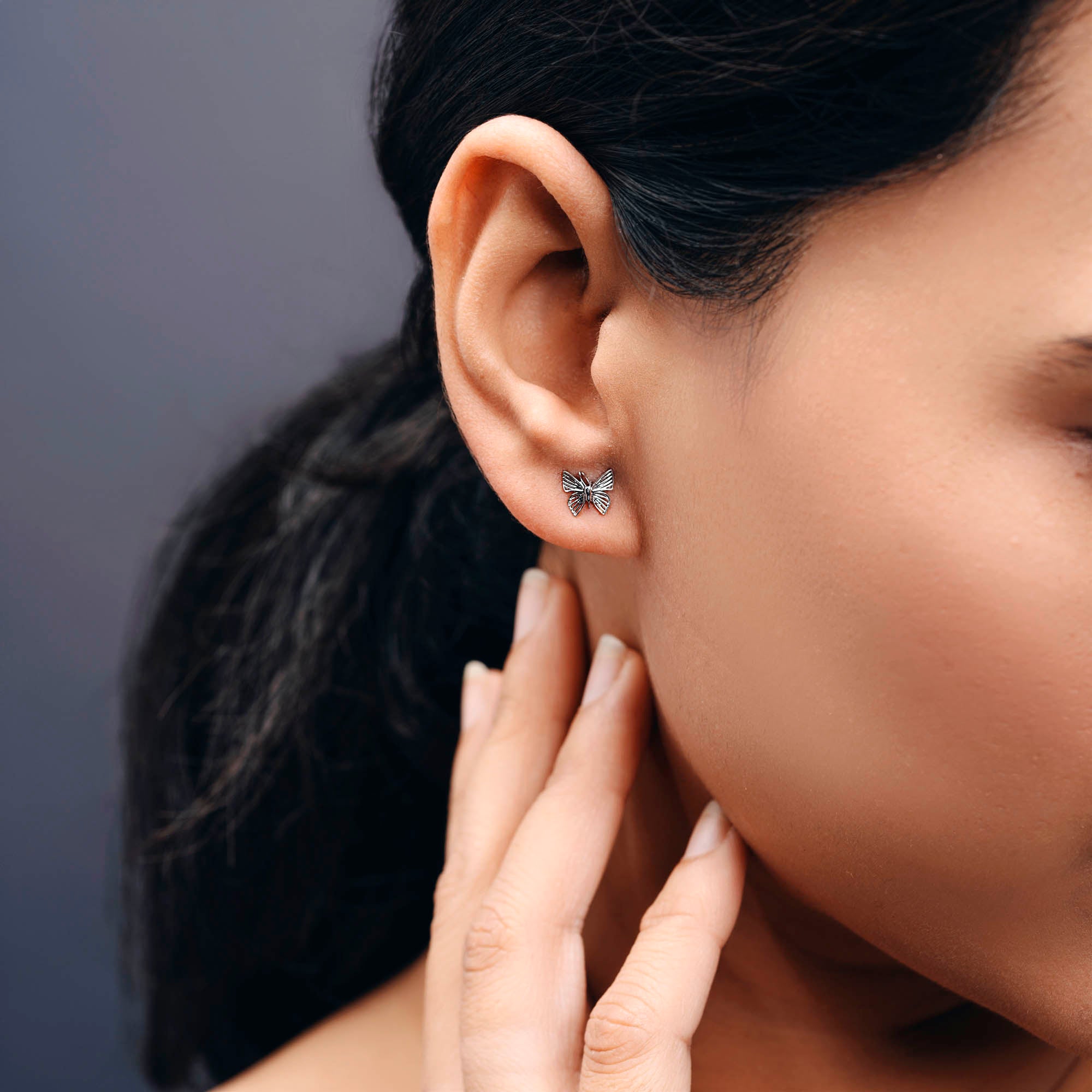 Butterfly Stud Earrings for Women & Girls | 925 Sterling Silver