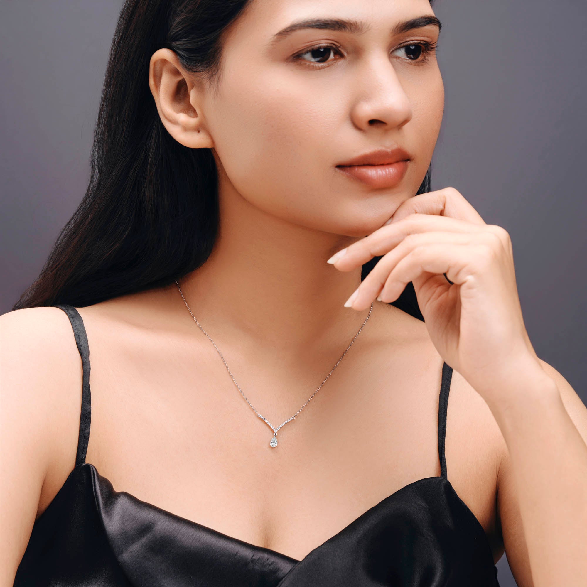 Divine Drop 925 Sterling Silver Pendant Necklace for Women