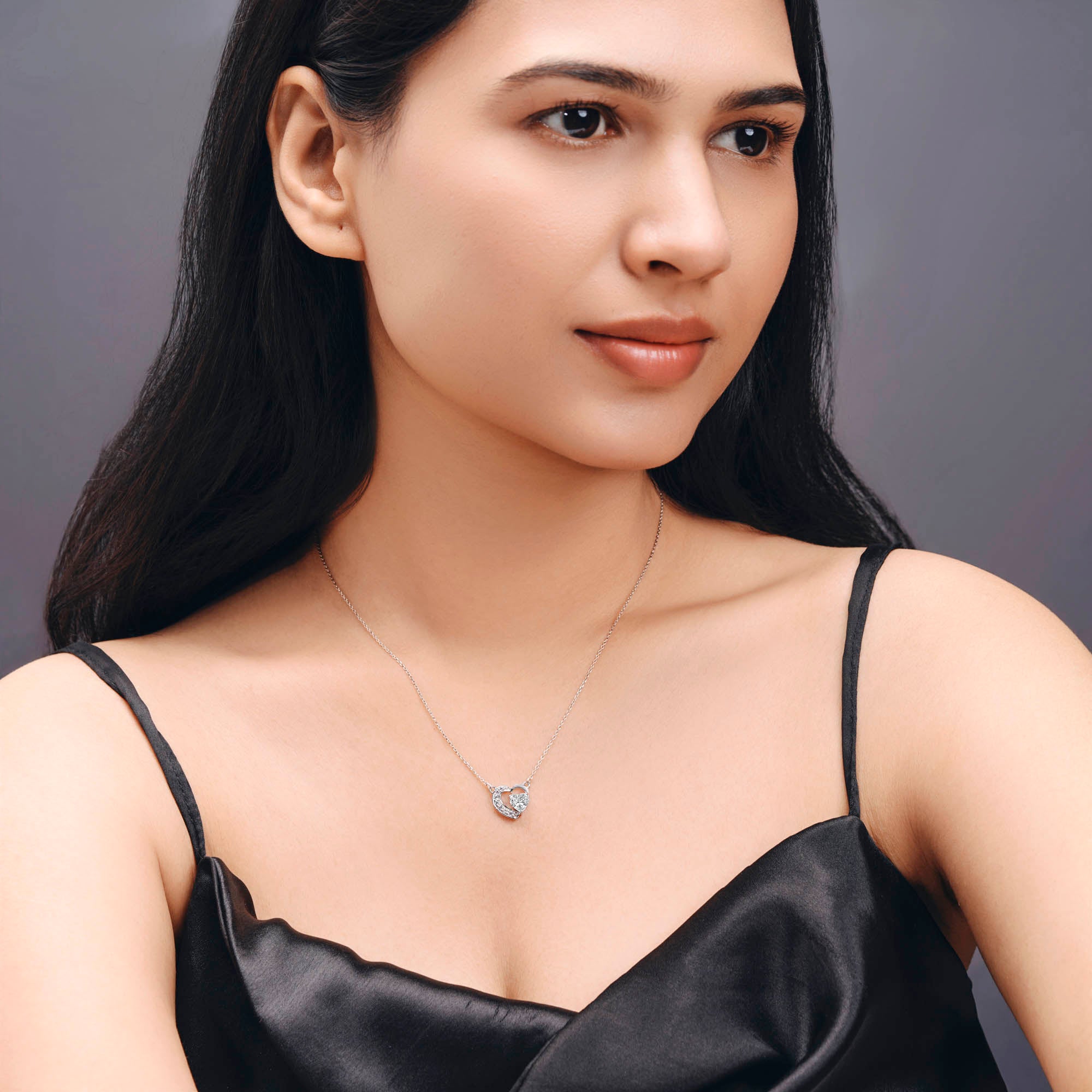 ISEHRA Whispered Heart Sterling Silver Pendant Necklace