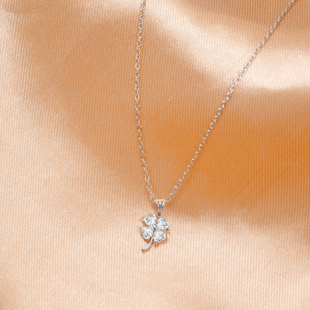 Sterling Silver Clover Pendant Necklace for Women