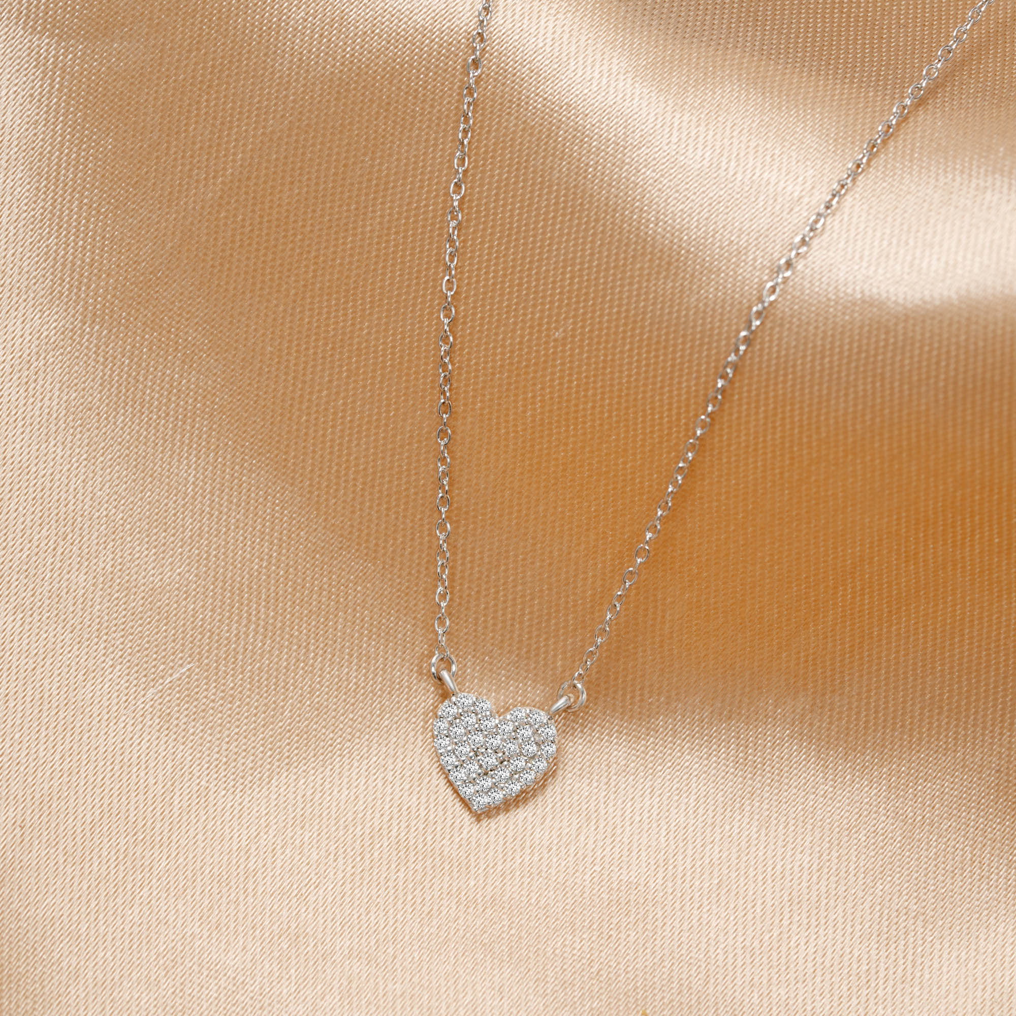 ISEHRA Heart Aura Sterling Silver Pendant Necklace for Women