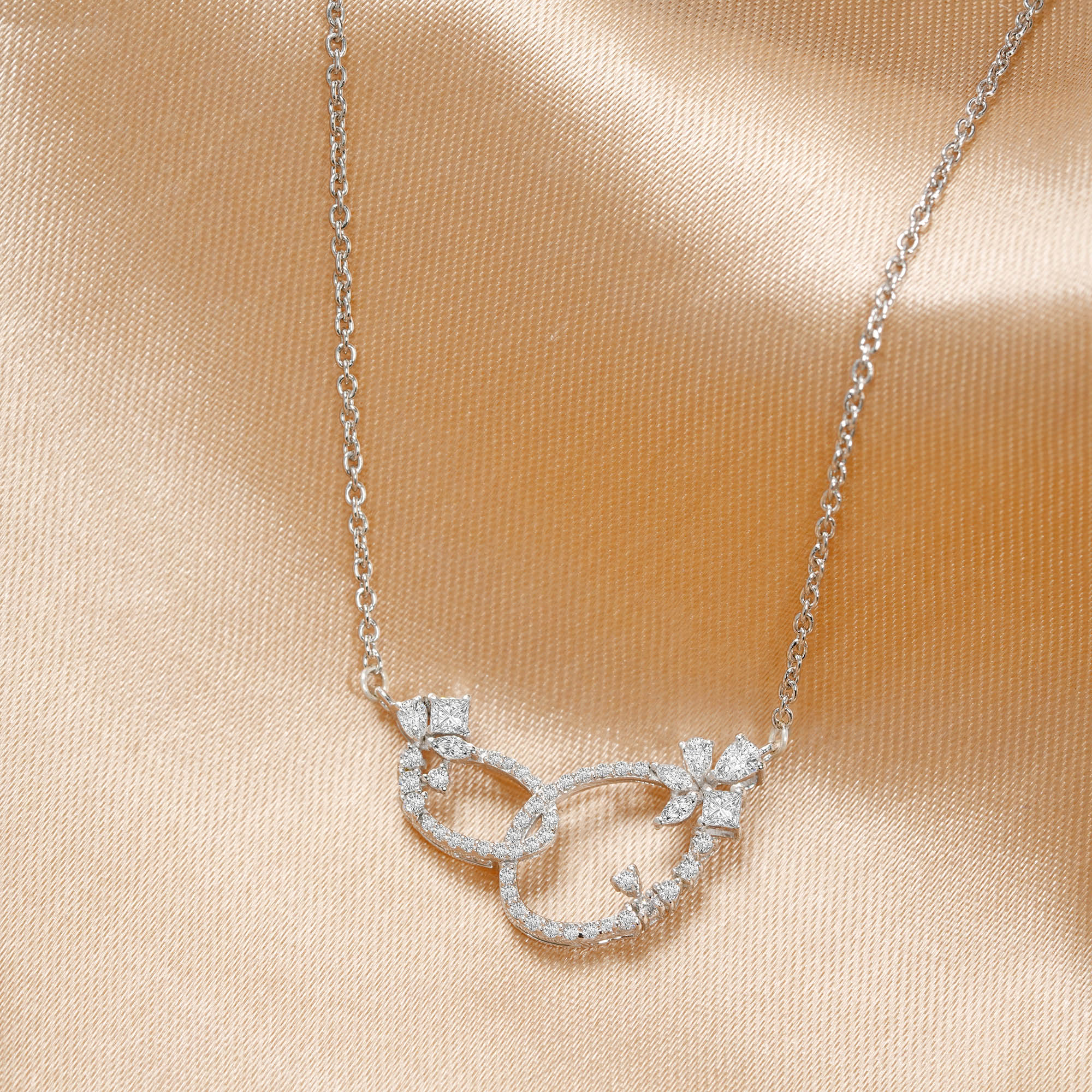 ISEHRA Infinite Sparkle Sterling Silver Pendant Necklace for Women